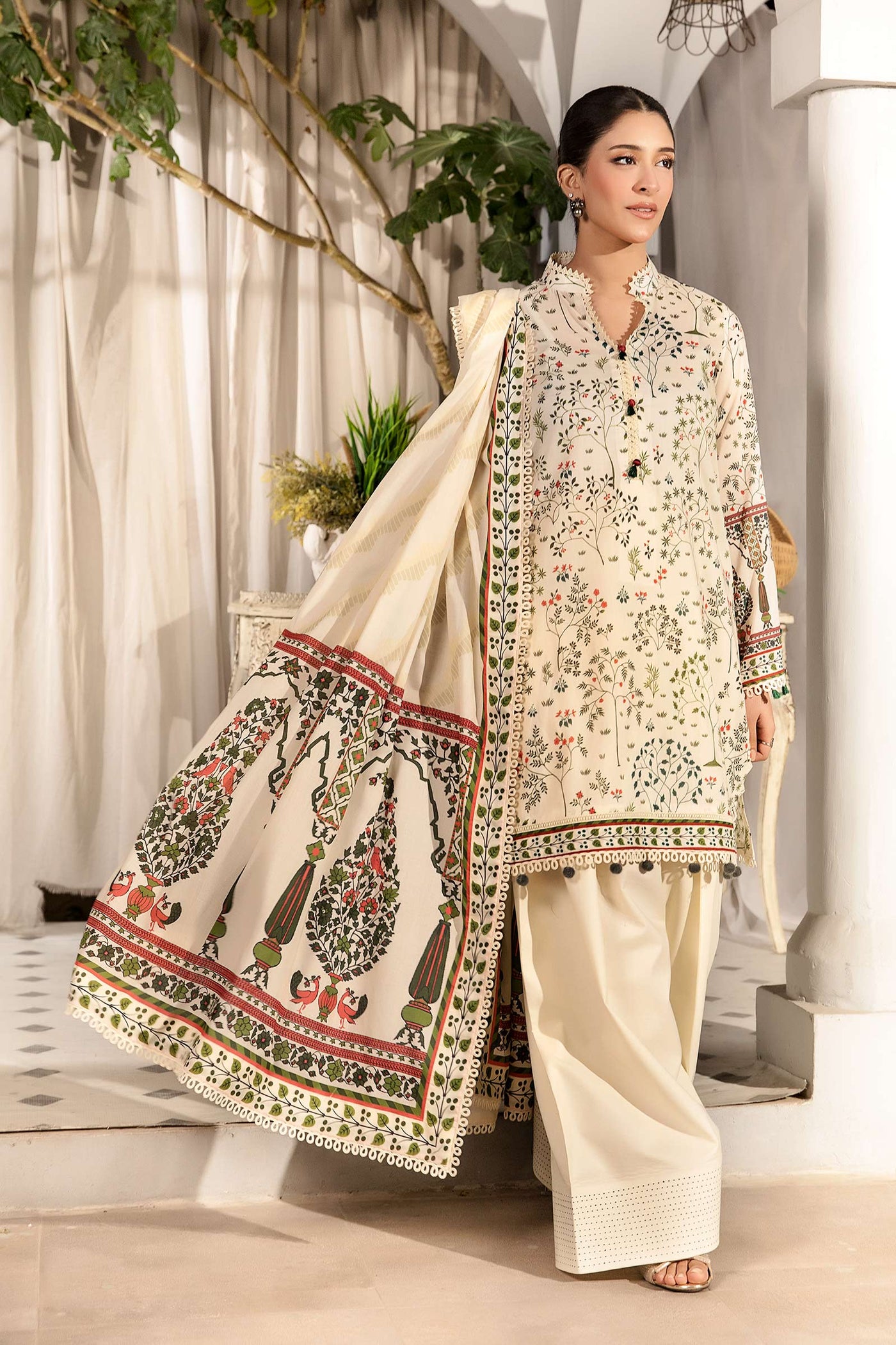 3 Pc Unstitched Printed Lawn Suit | MB-ELHV1-02