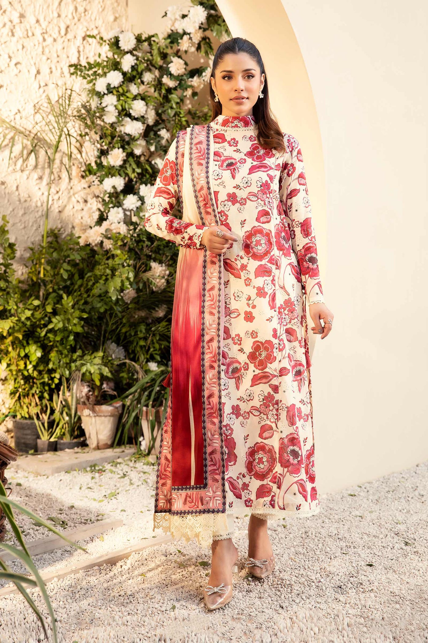 3 Pc Unstitched Printed Lawn Suit | MB-ELHV1-03