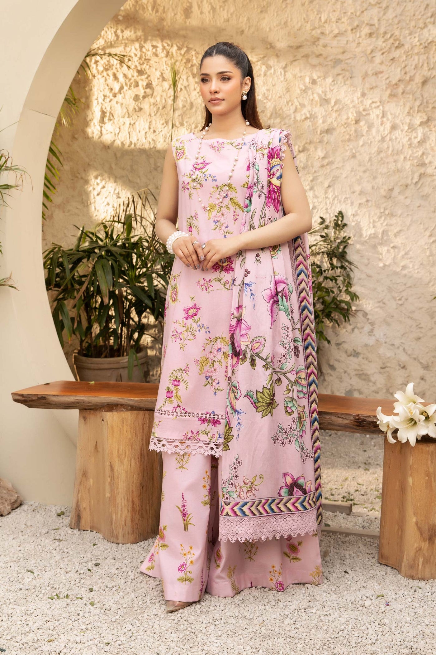 3 Pc Unstitched Printed Lawn Suit | MB-ELHV1-04