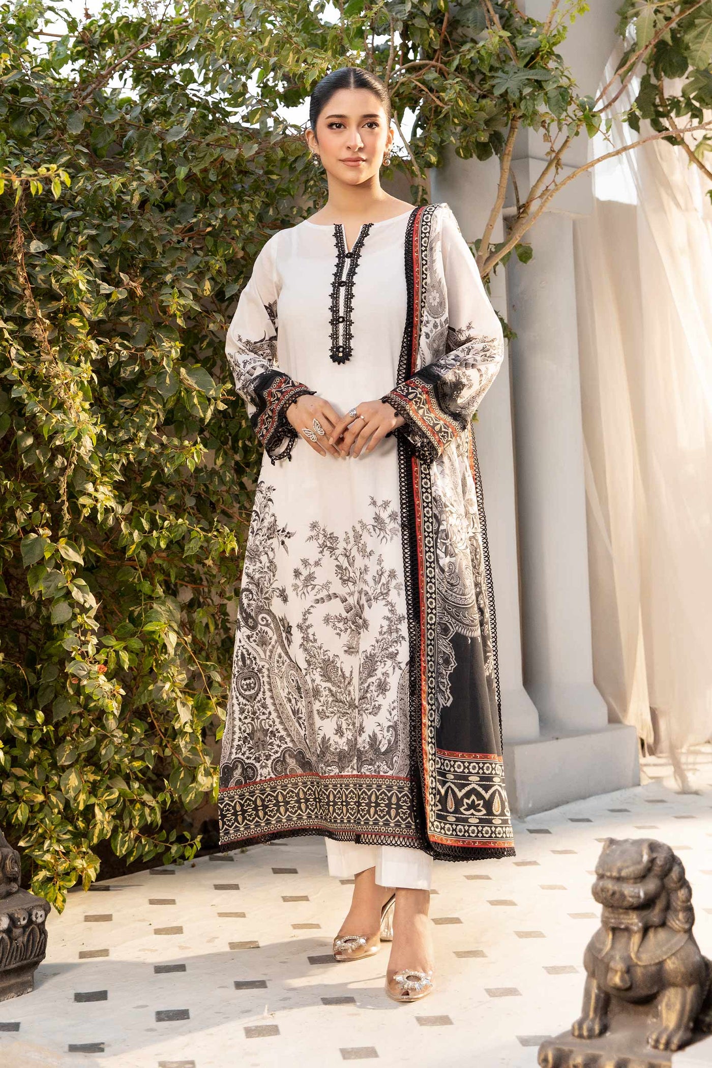 3 Pc Unstitched Printed Lawn Suit | MB-ELHV1-05