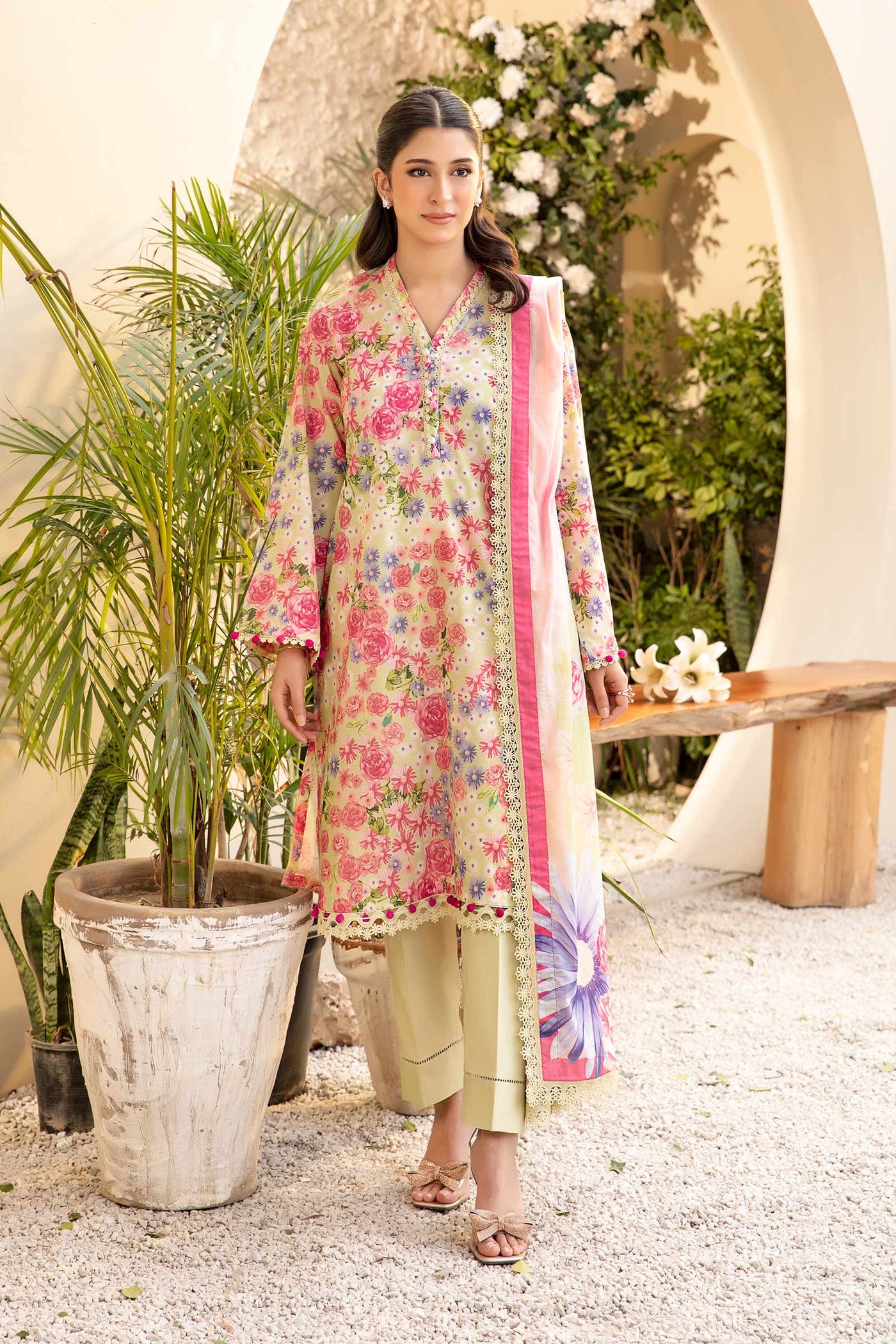 3 Pc Unstitched Printed Lawn Suit | MB-ELHV1-11