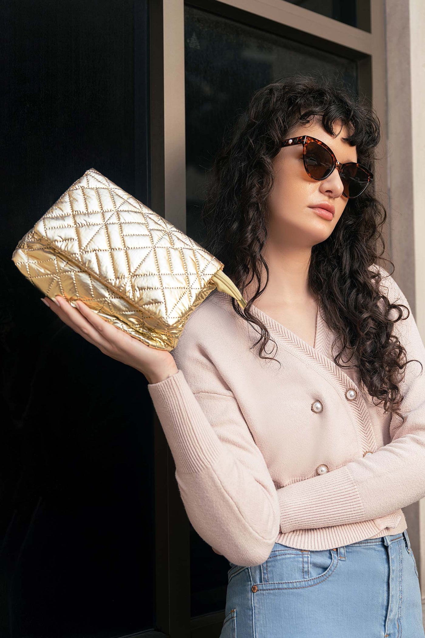 Quilted Metallic Pouch | ABG-W23-19