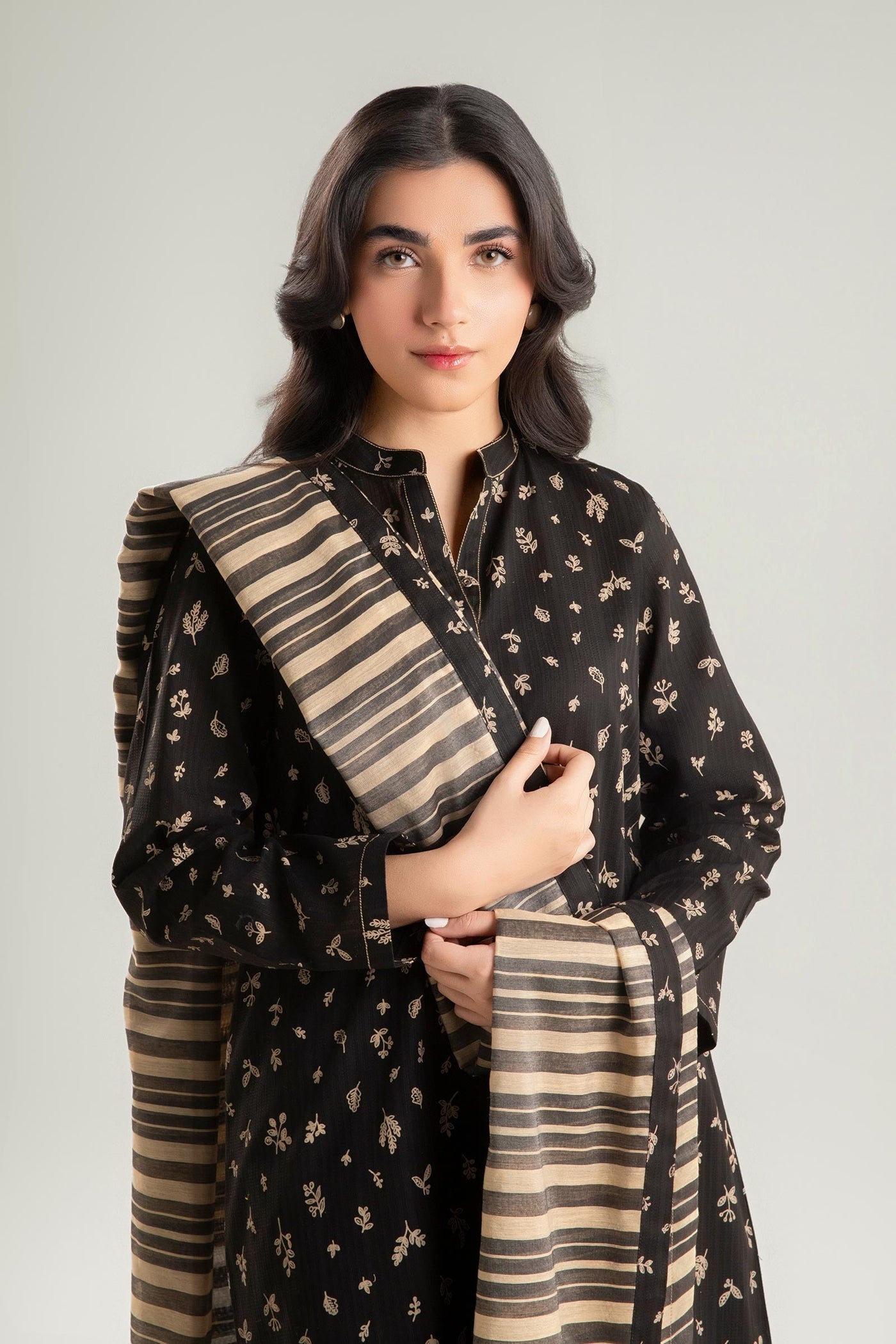 2 Pc Printed Textured Cotton Suit | MB-CS25-106