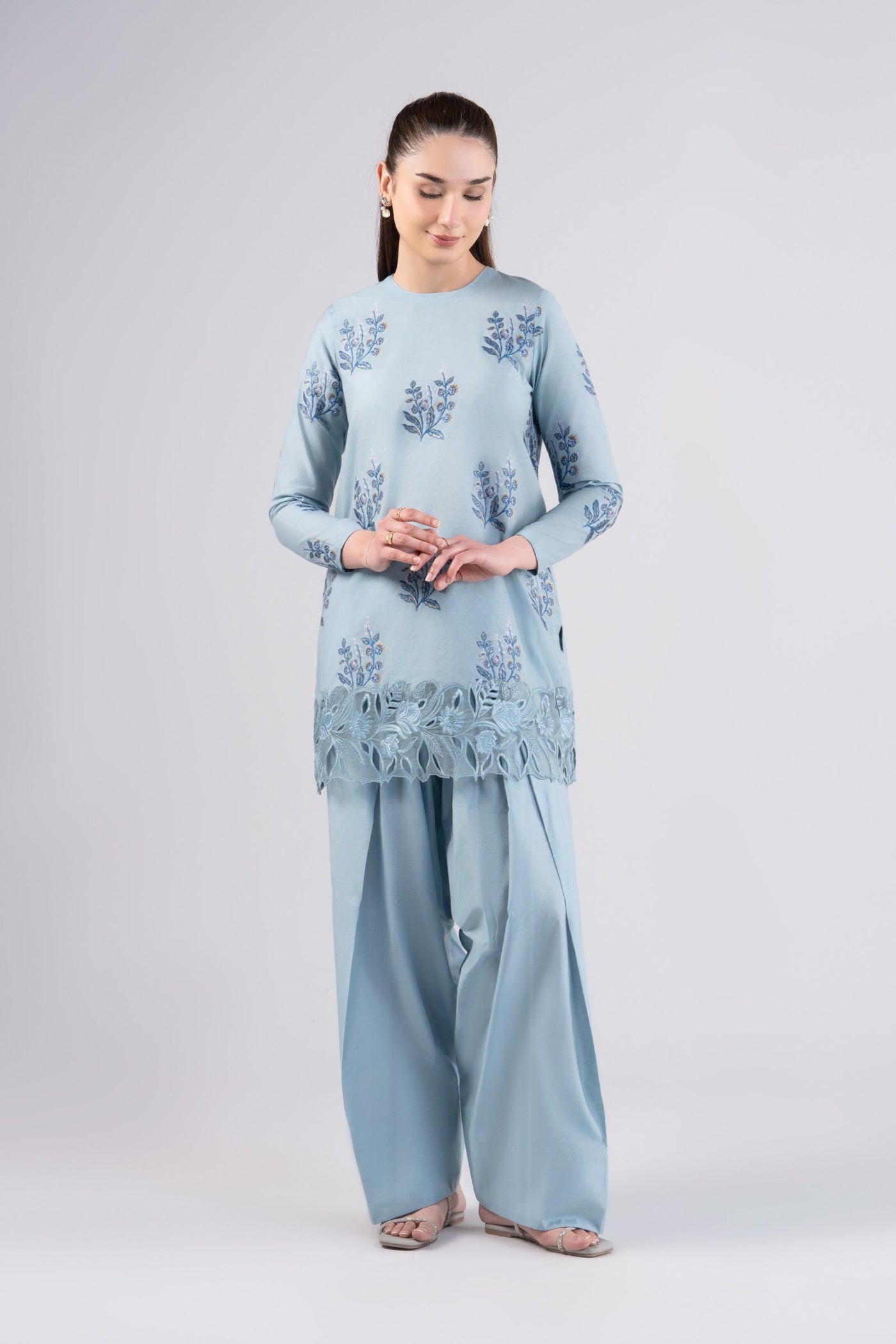 2 Pc Embroidered Jacquard Suit | MB-CS25-122