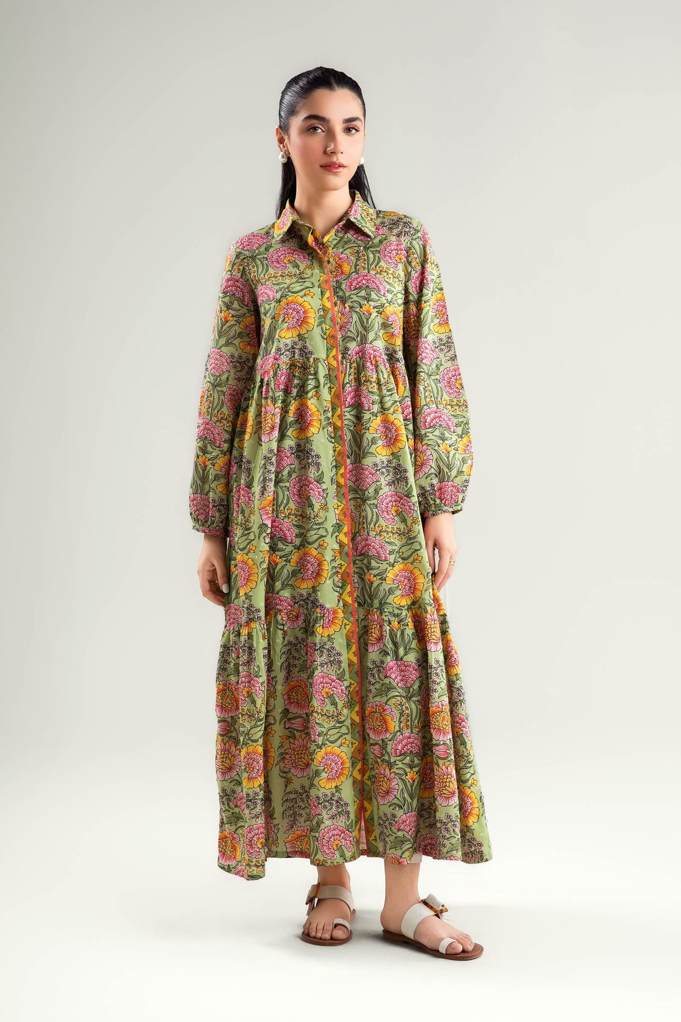 Printed Brochia Dress | MB-CS25-62