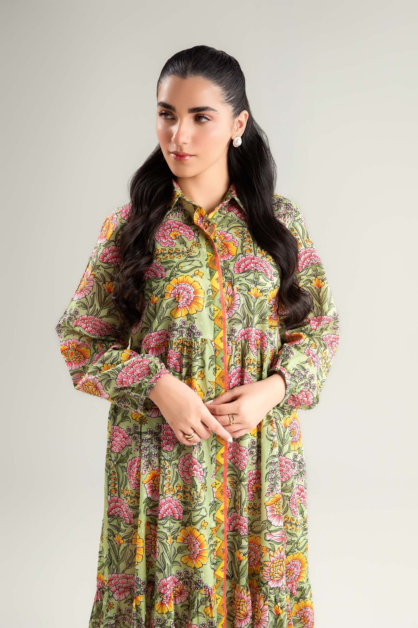 Printed Brochia Dress | MB-CS25-62