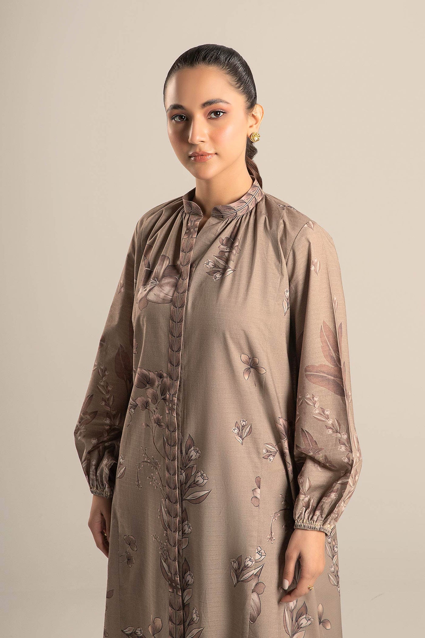 Printed Self Pinstripe Tunic | MB-CS25-76-B