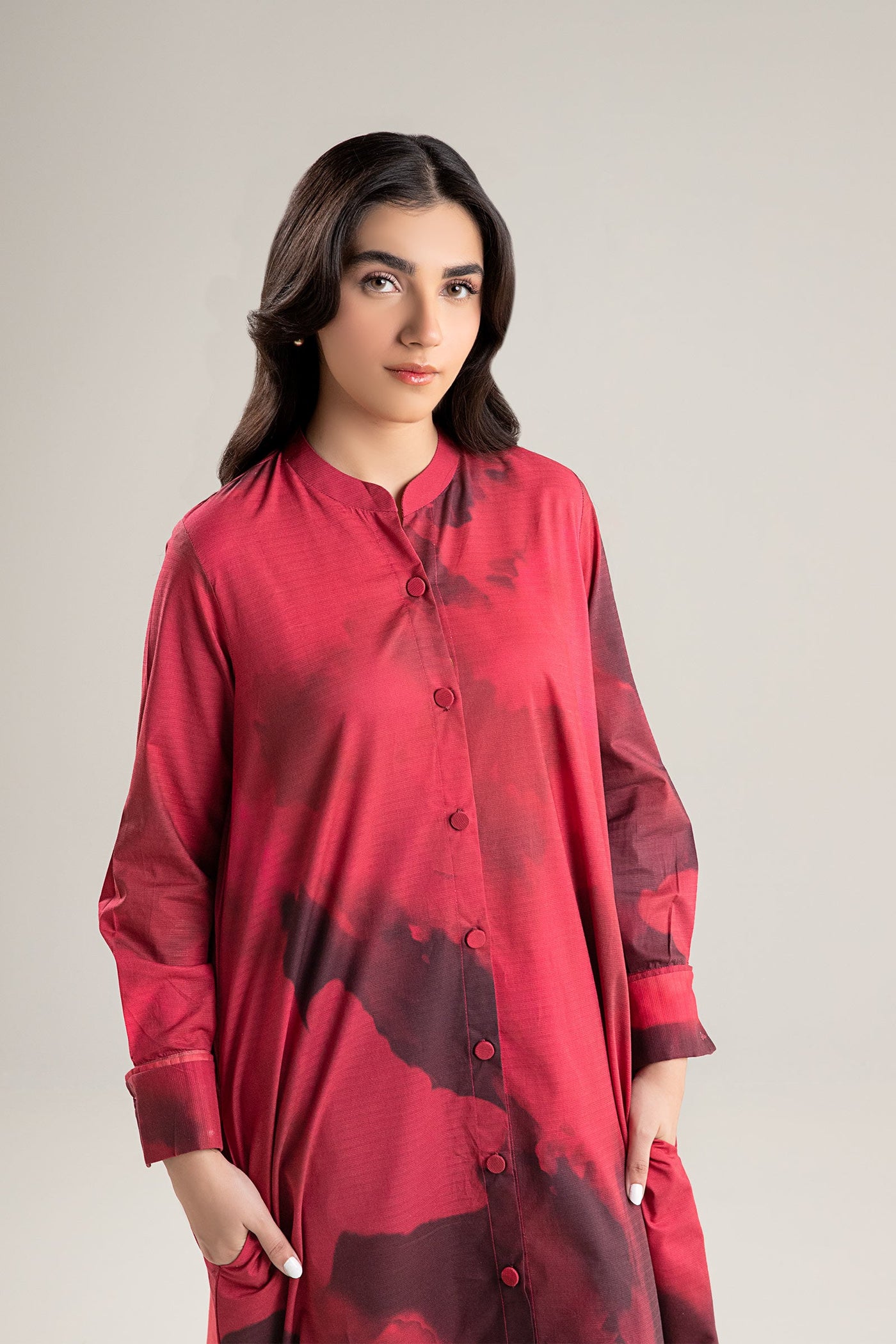 Printed Self Pinstripe Tunic | MB-CS25-77