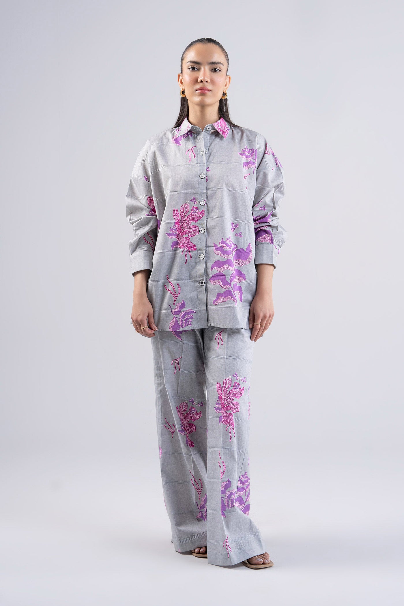 2 Pc Printed Textured Cotton Suit | MB-CS25-97