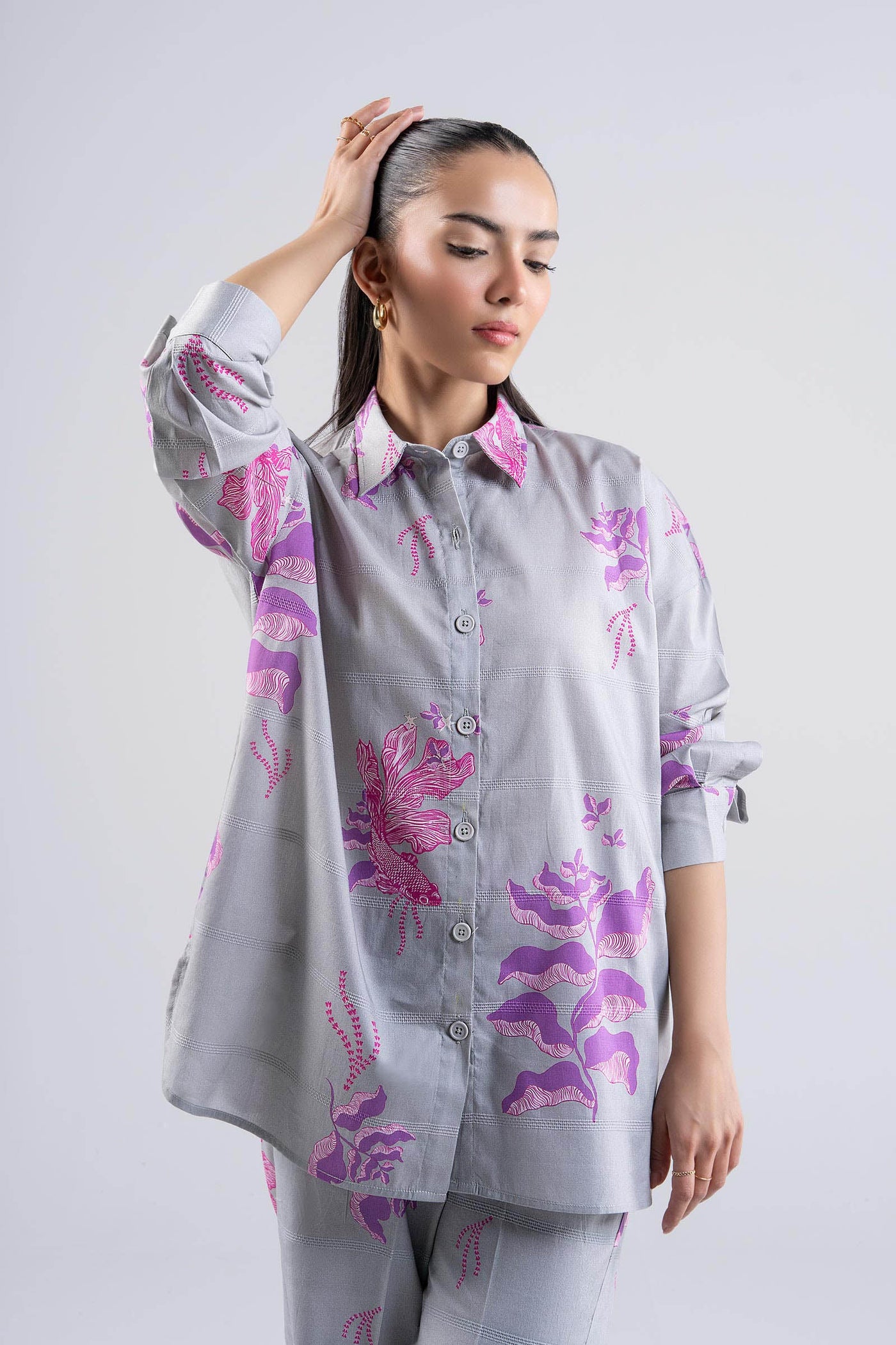 2 Pc Printed Textured Cotton Suit | MB-CS25-97