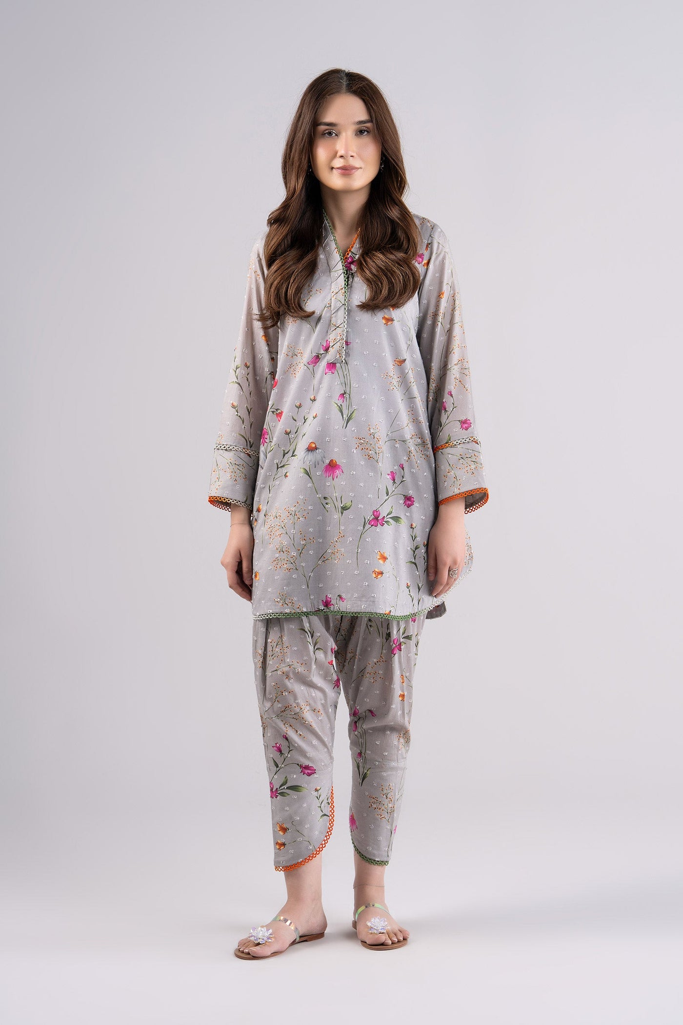 2 Pc Printed Brochia Suit | MB-CS25-98