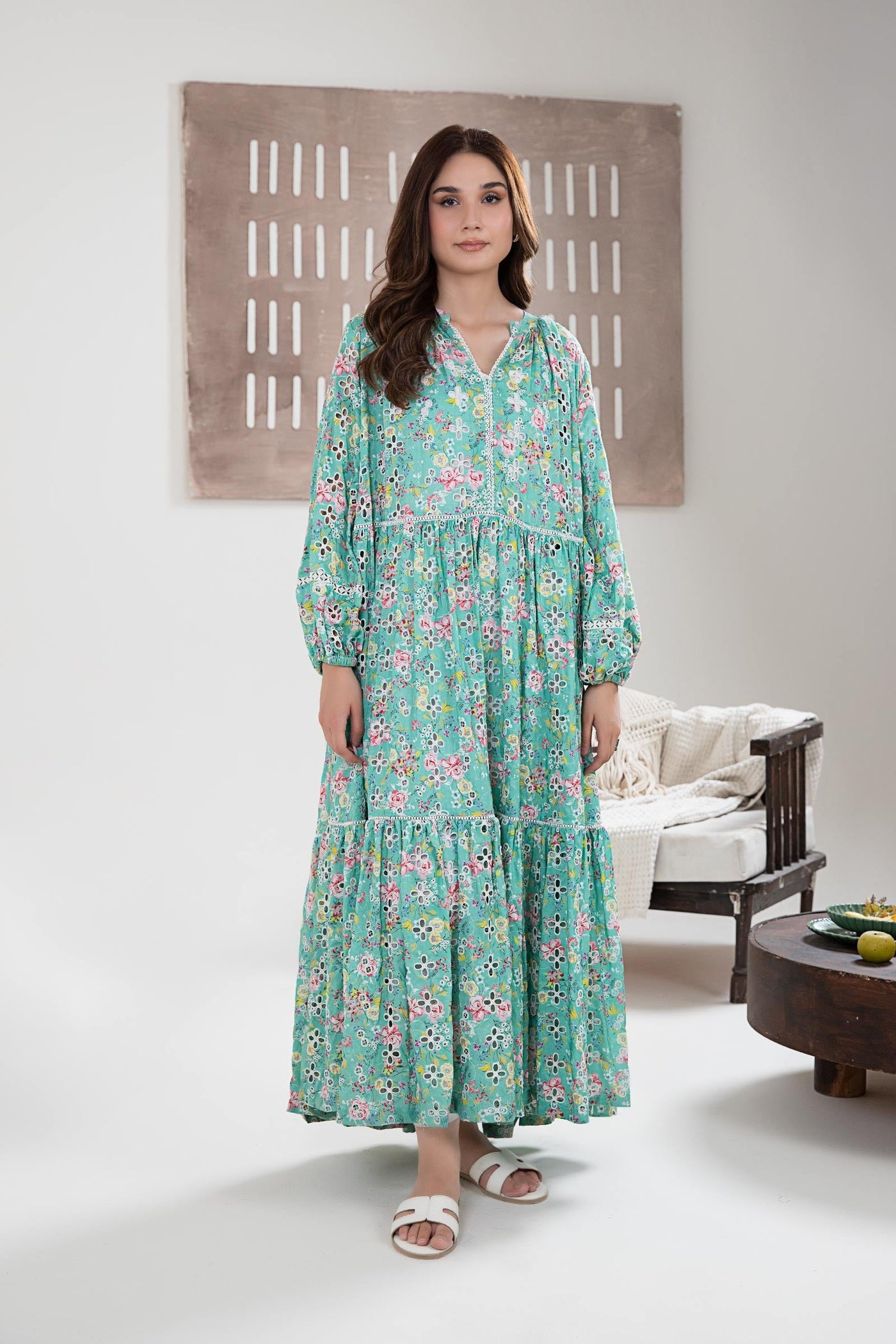 Printed Arabic Lawn Dress | MB-EA24-101