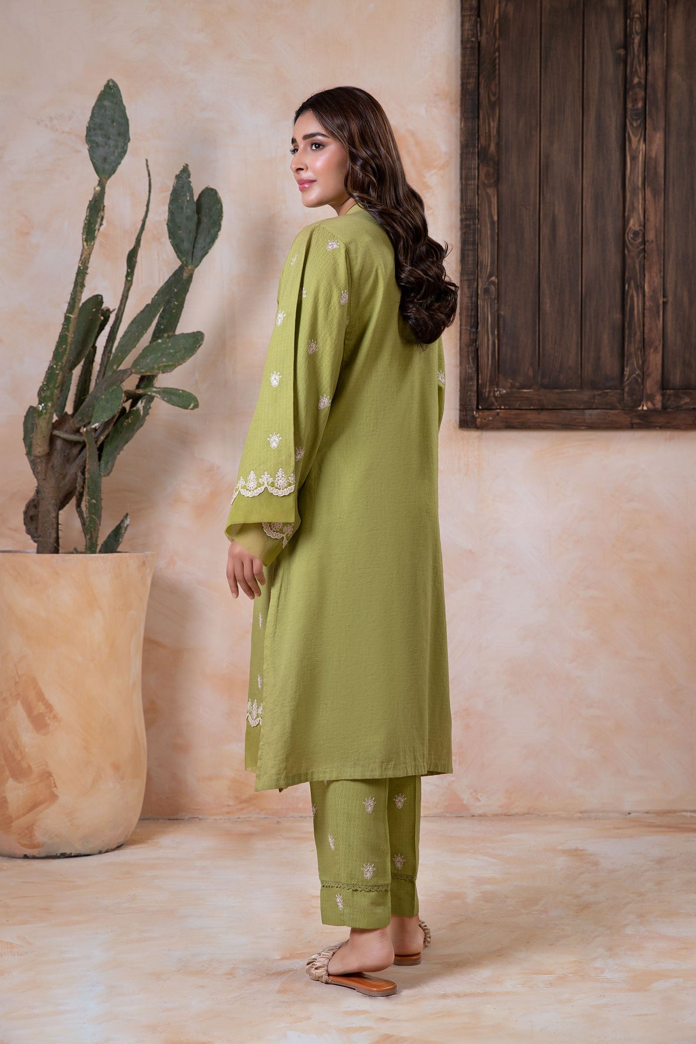 2 Piece Embroidered Dobby Lawn Suit | MB-EA24-75