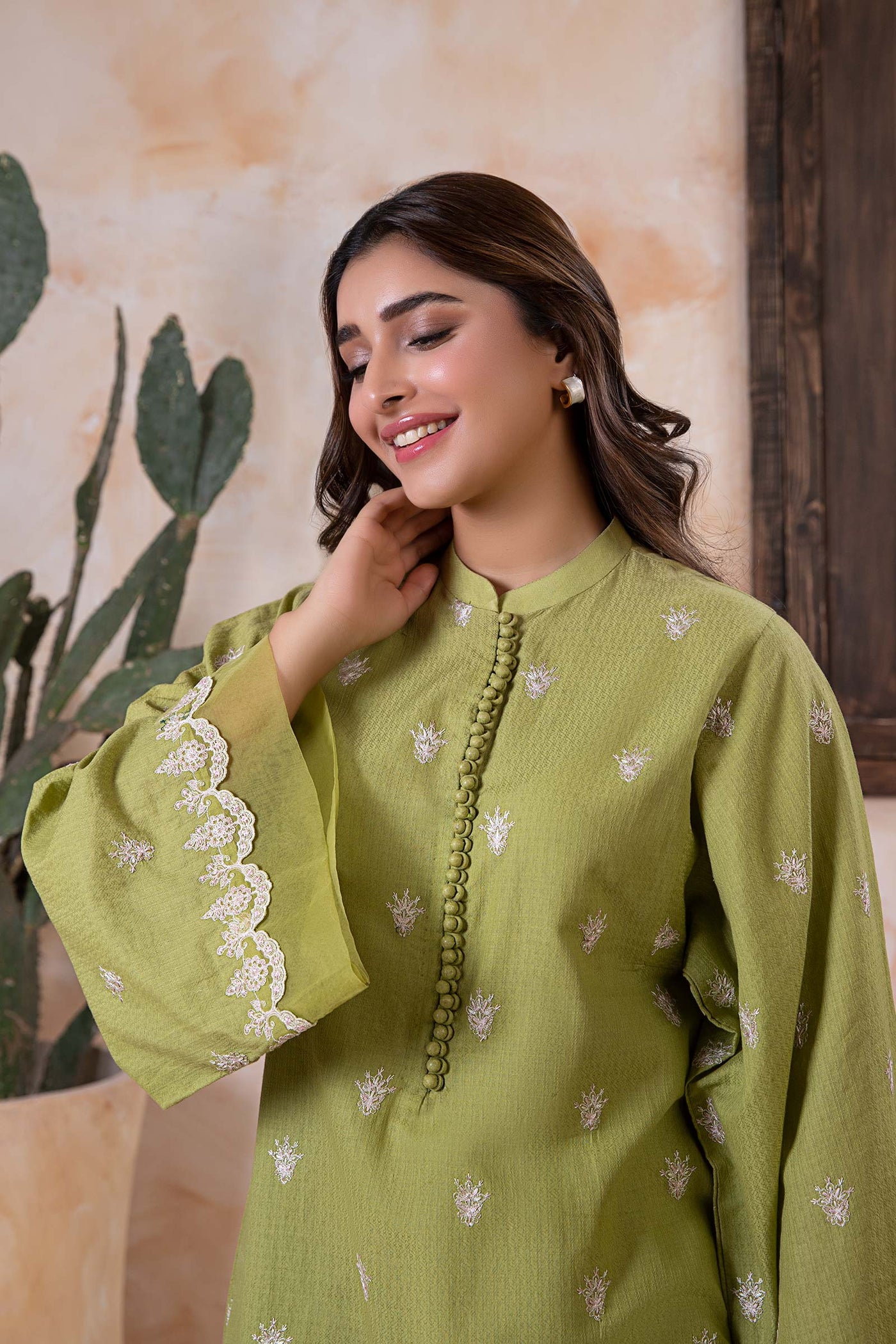 2 Piece Embroidered Dobby Lawn Suit | MB-EA24-75