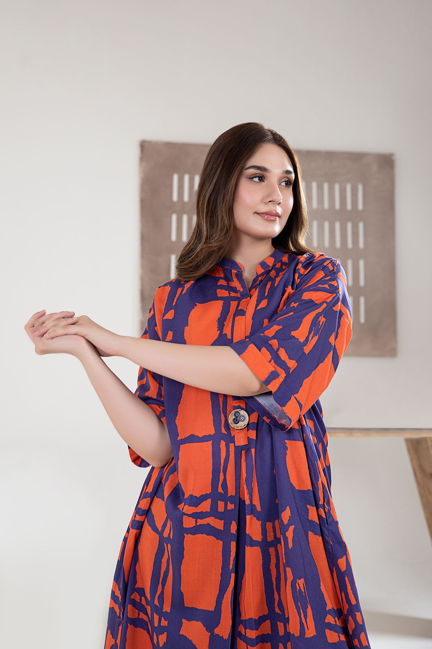 Printed Arabic Lawn Tunic | MB-EA24-90