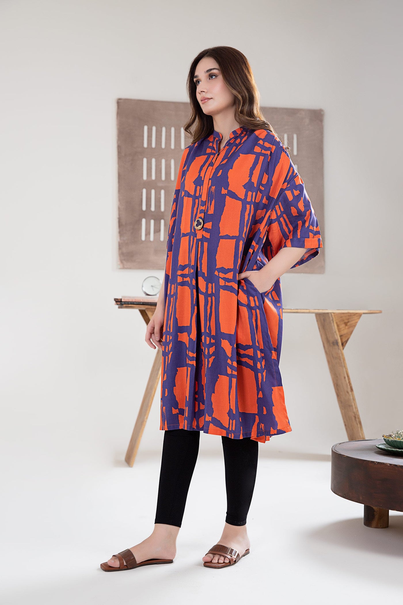 Printed Arabic Lawn Tunic | MB-EA24-90