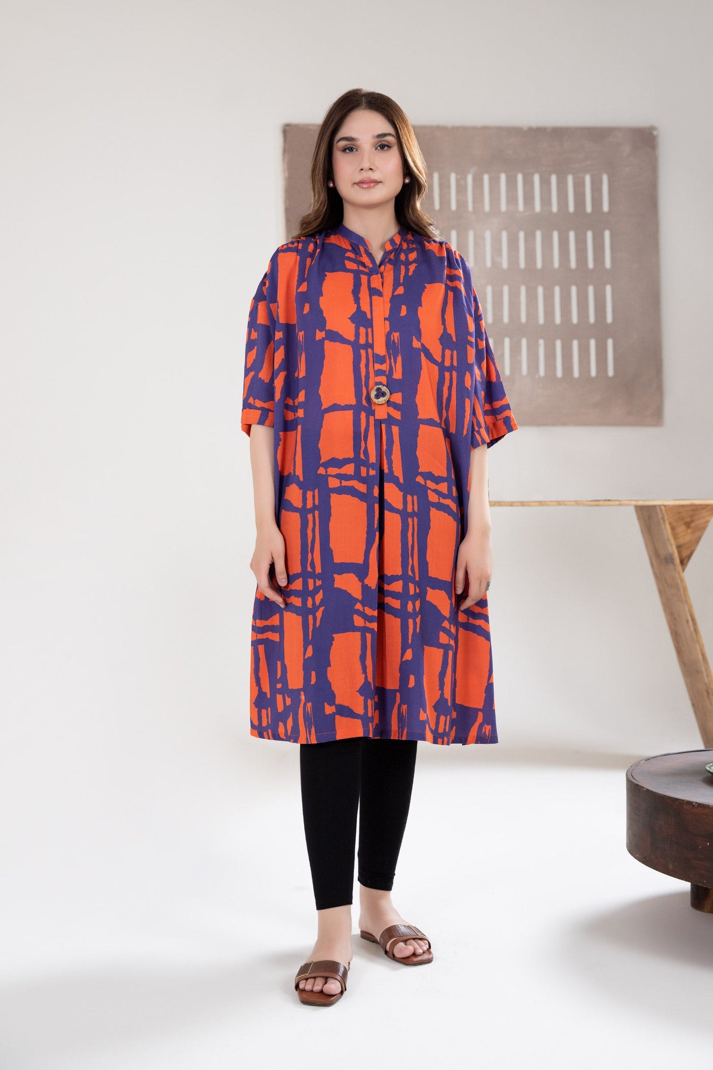 Printed Arabic Lawn Tunic | MB-EA24-90