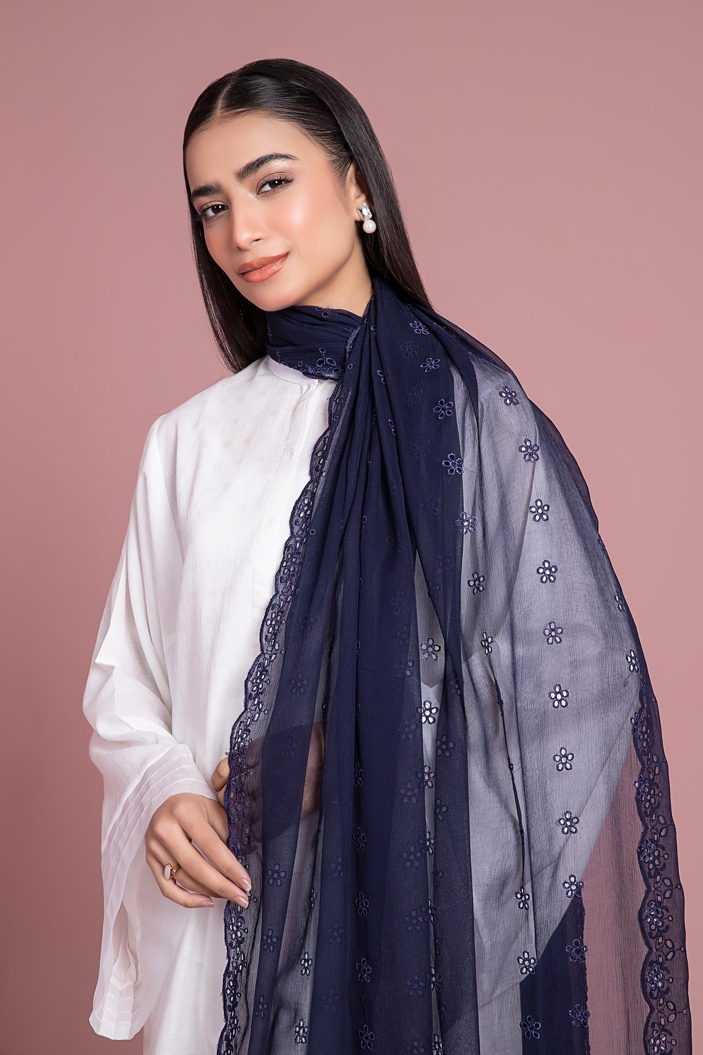 Embroidered Chiffon Dupatta | MB-EF24-135