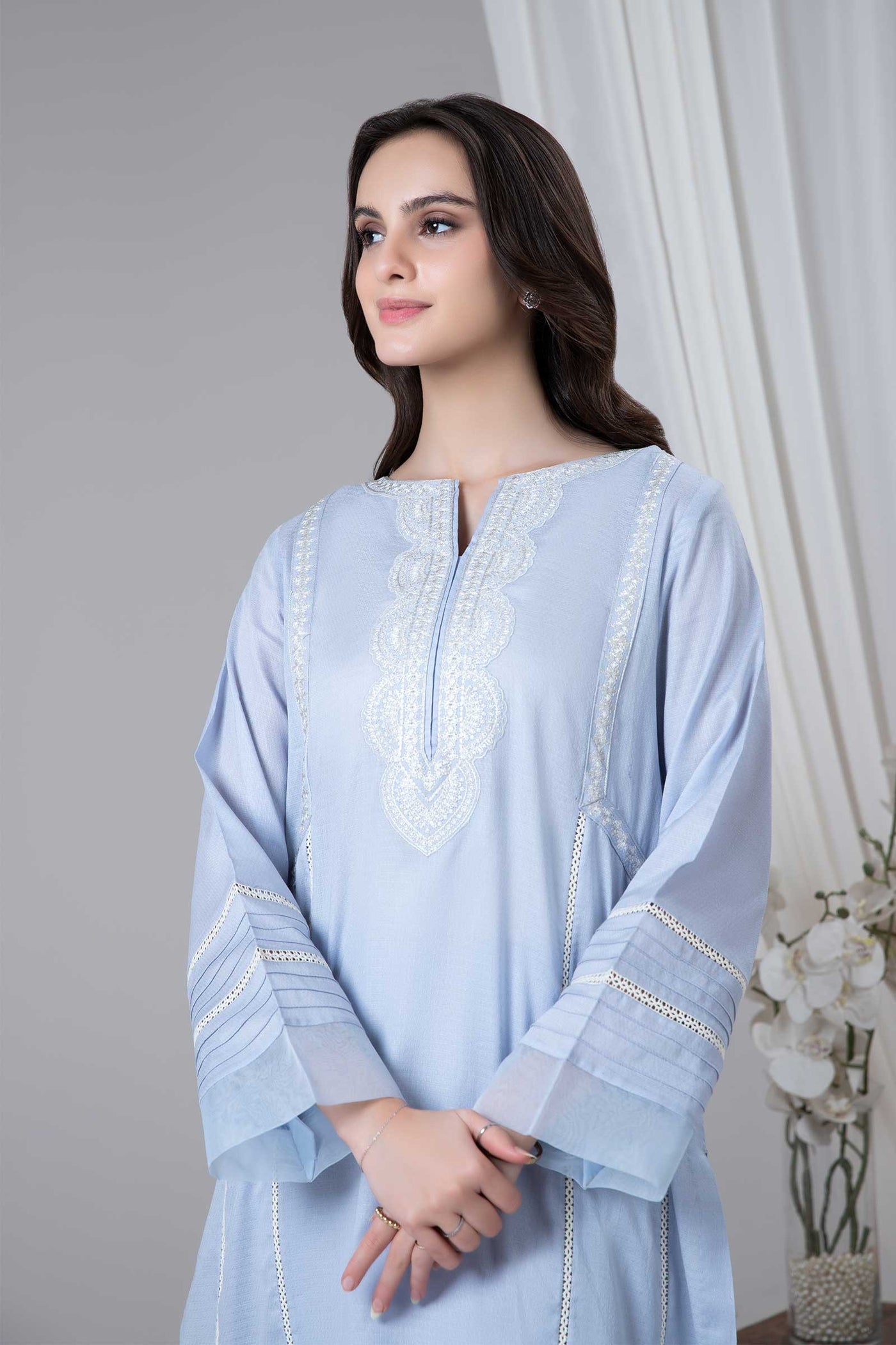 2 Piece Embroidered Dobby Lawn Suit | MB-EF24-170