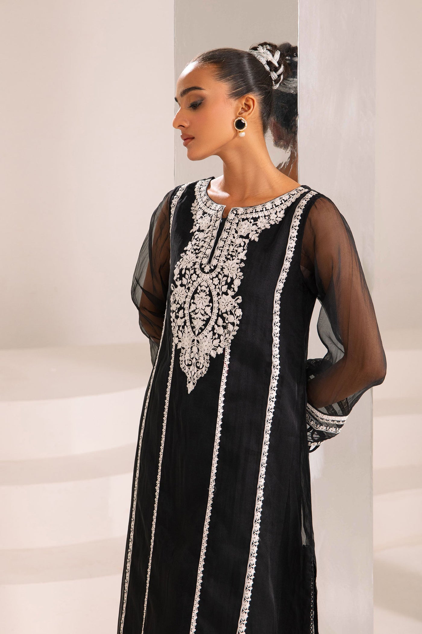 2 Pc Embroidered Raw Silk Suit | MB-F23-411