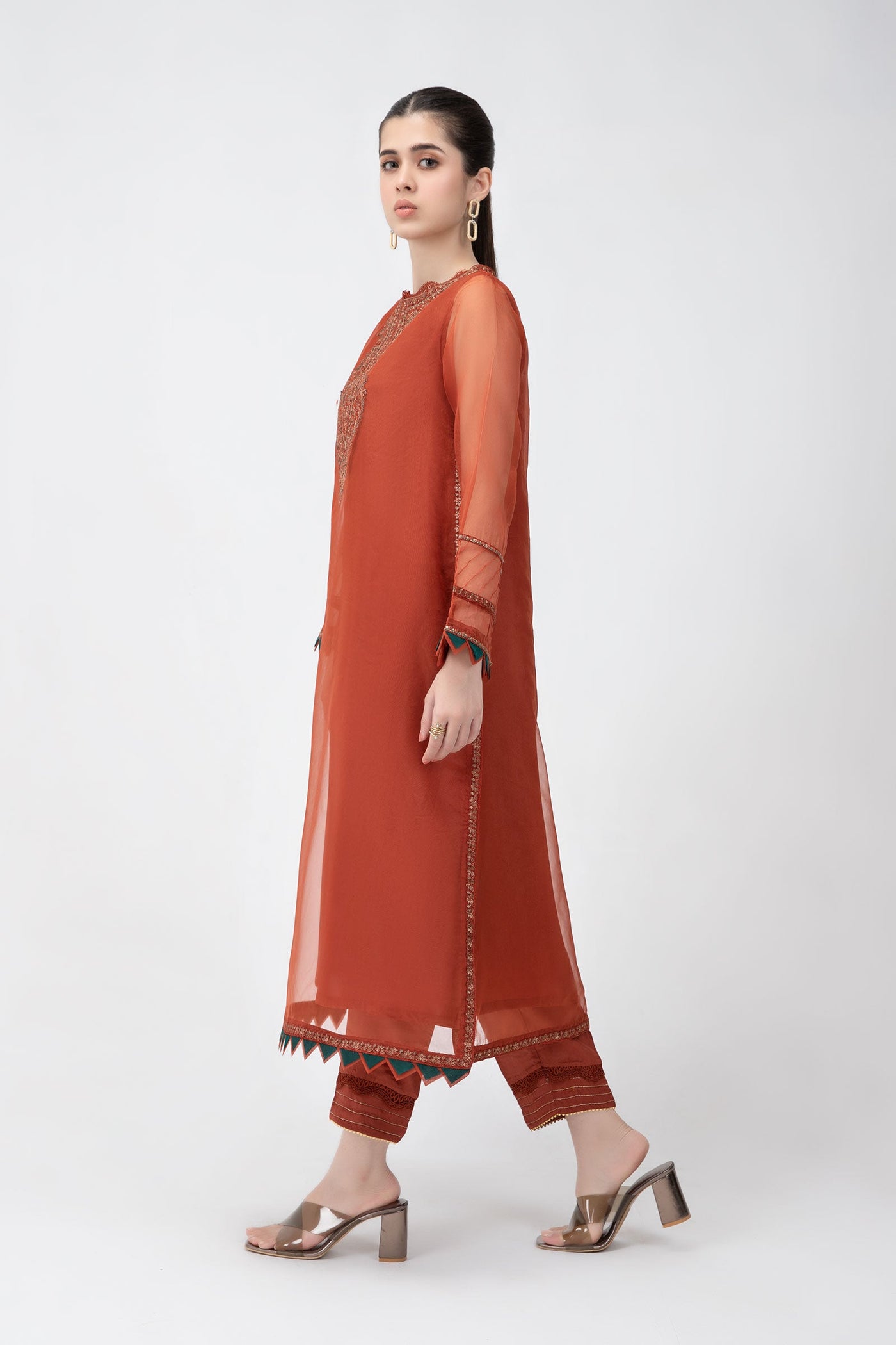 2 Pc Embroidered Raw Silk Suit | MB-F23-412