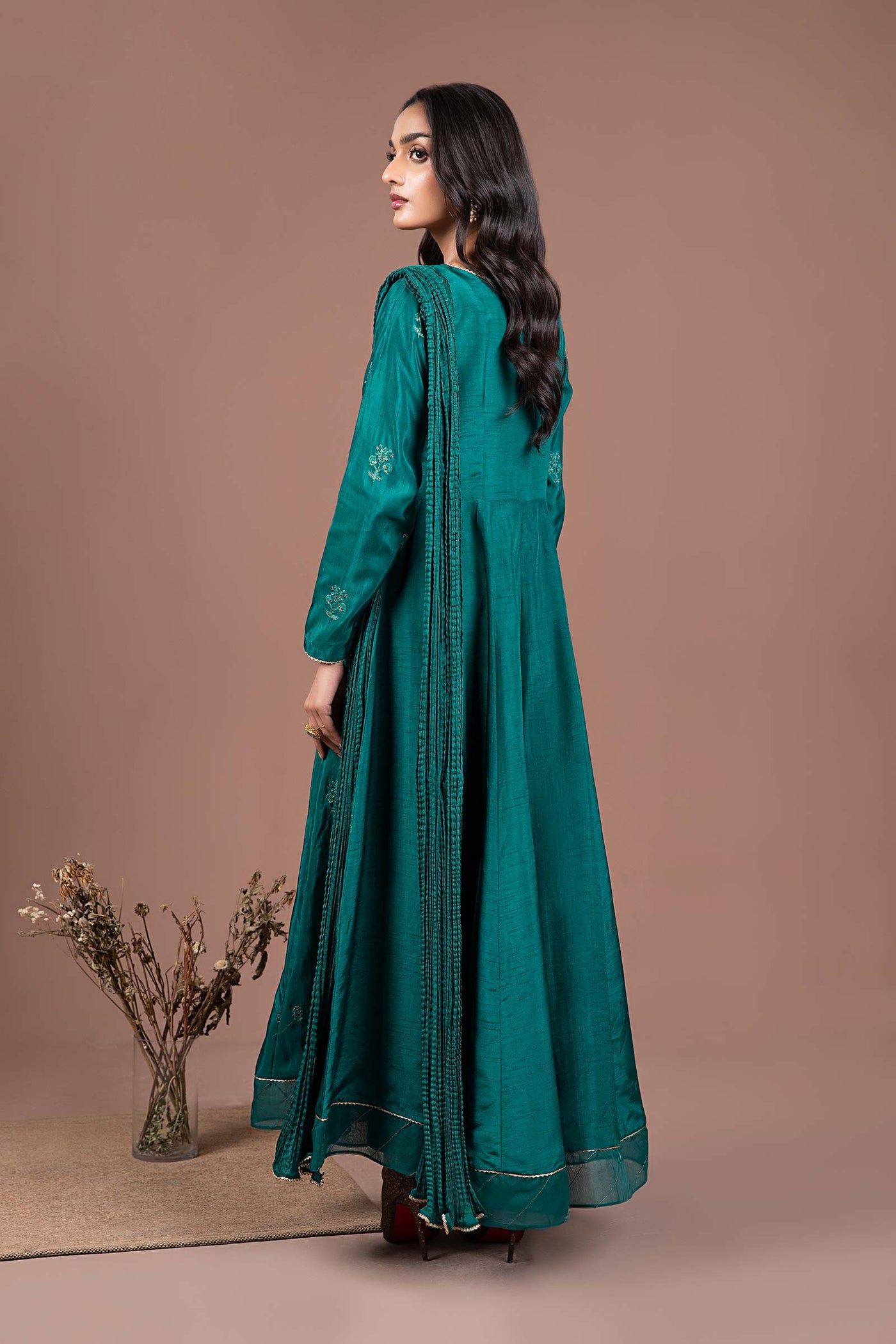 2 Pc Embroidered Raw Silk Suit | MB-F24-501