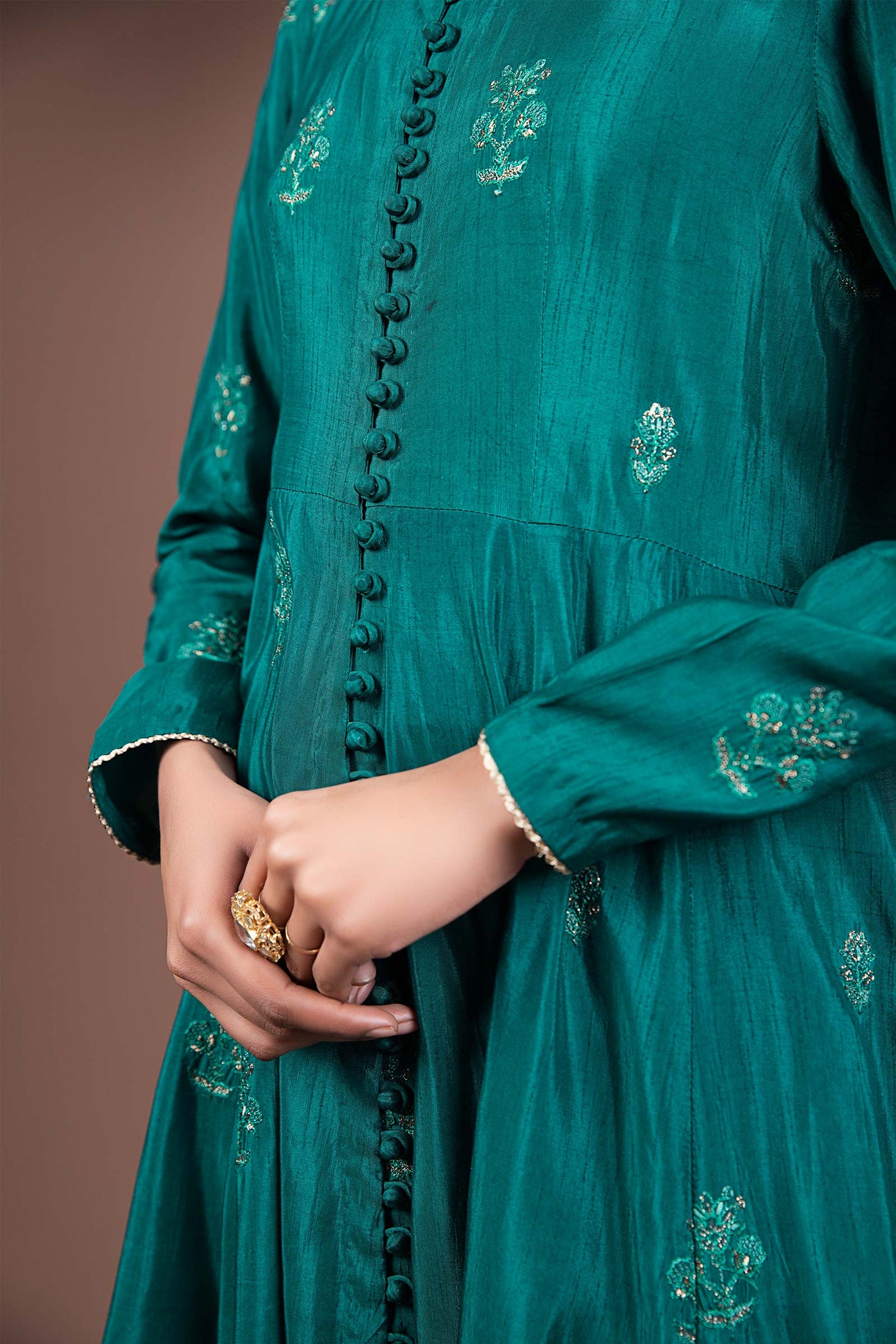 2 Pc Embroidered Raw Silk Suit | MB-F24-501