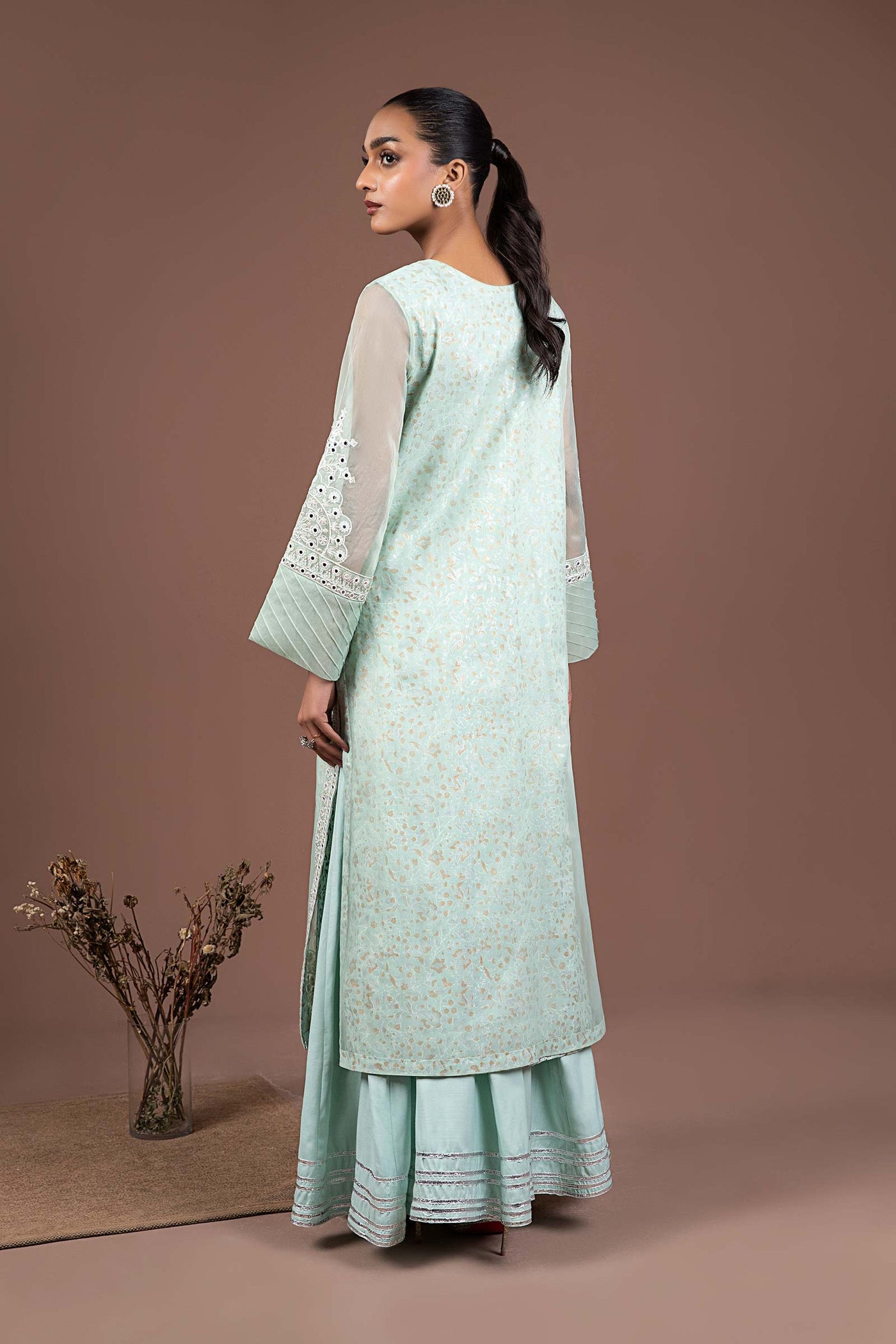 2 Piece Embroidered Organza Suit | MB-F24-503