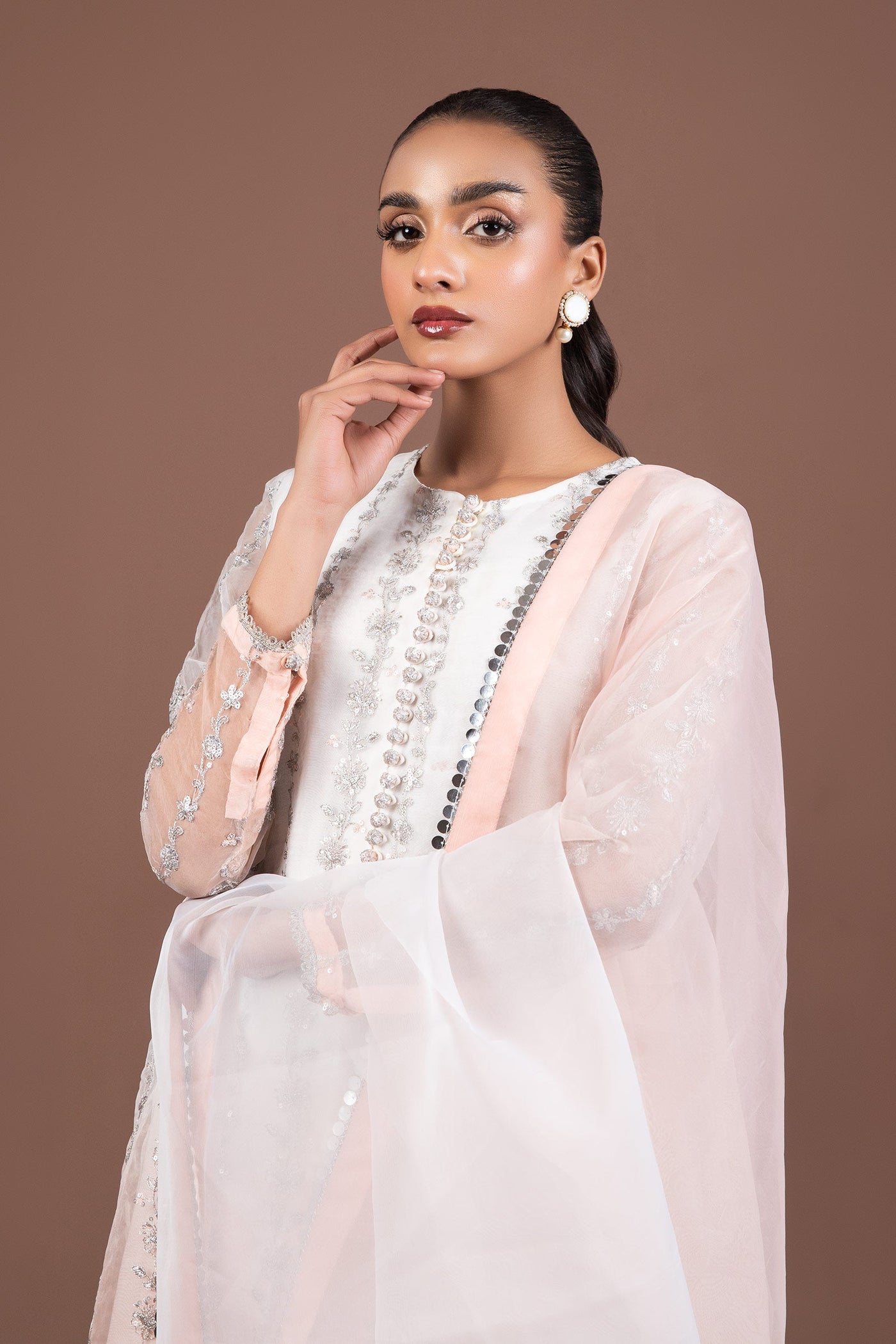 2 Piece Embroidered Organza Suit | MB-F24-509