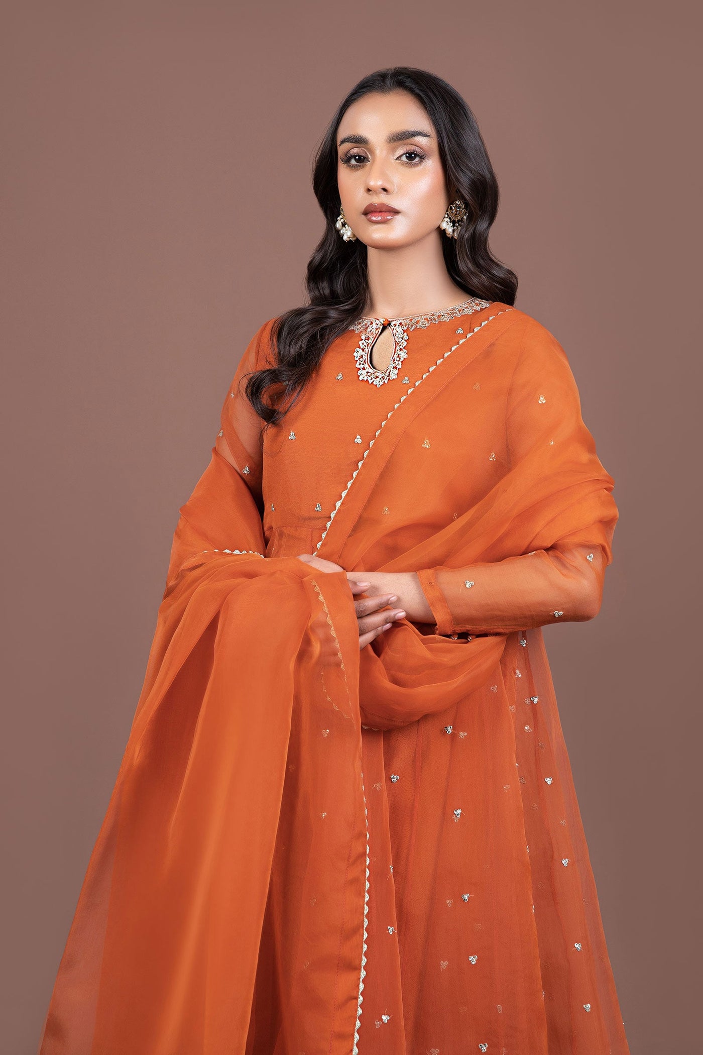 2 Piece Embroidered Organza Suit | MB-F24-512