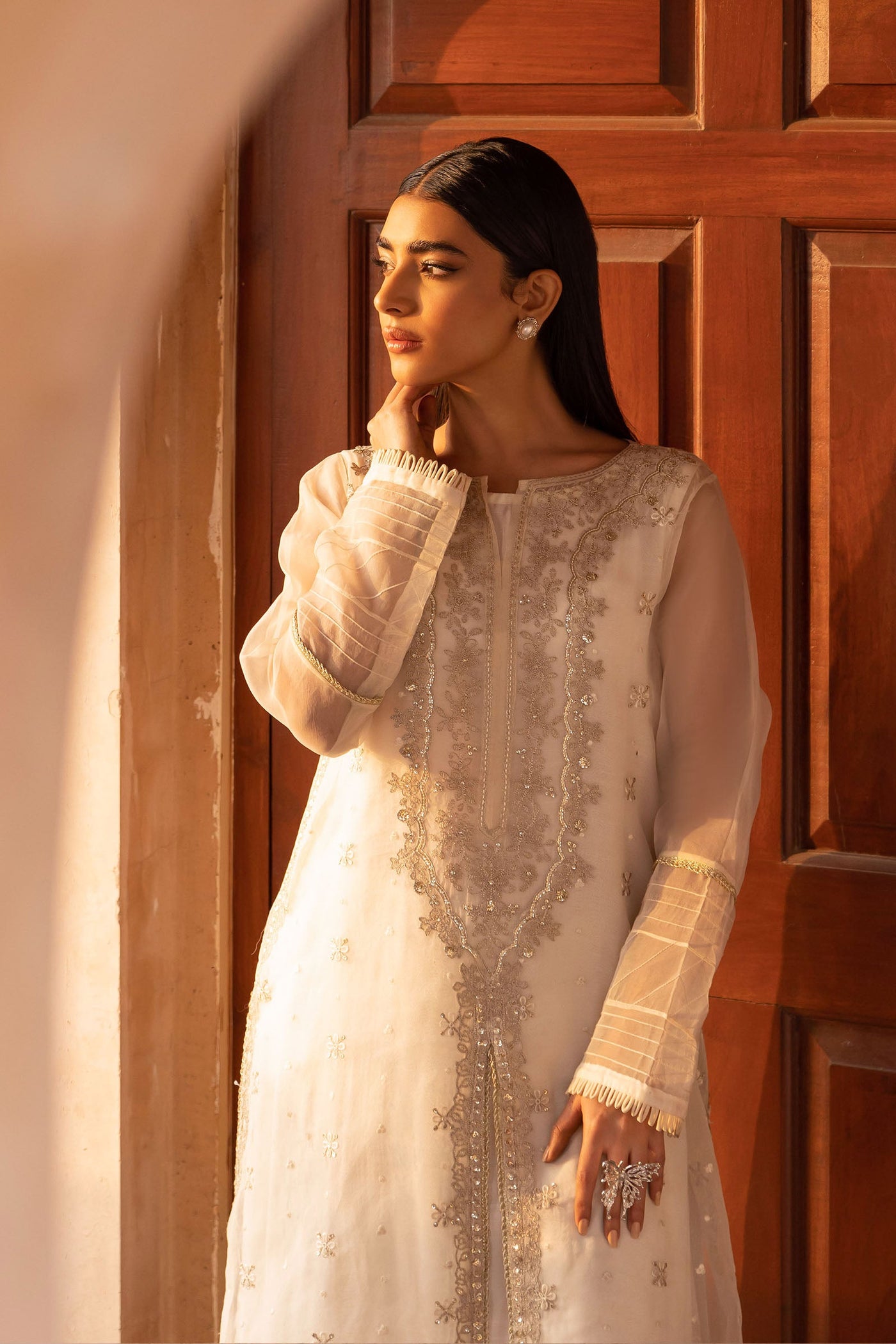 2 Piece Embroidered Organza Suit | MB-F24-516