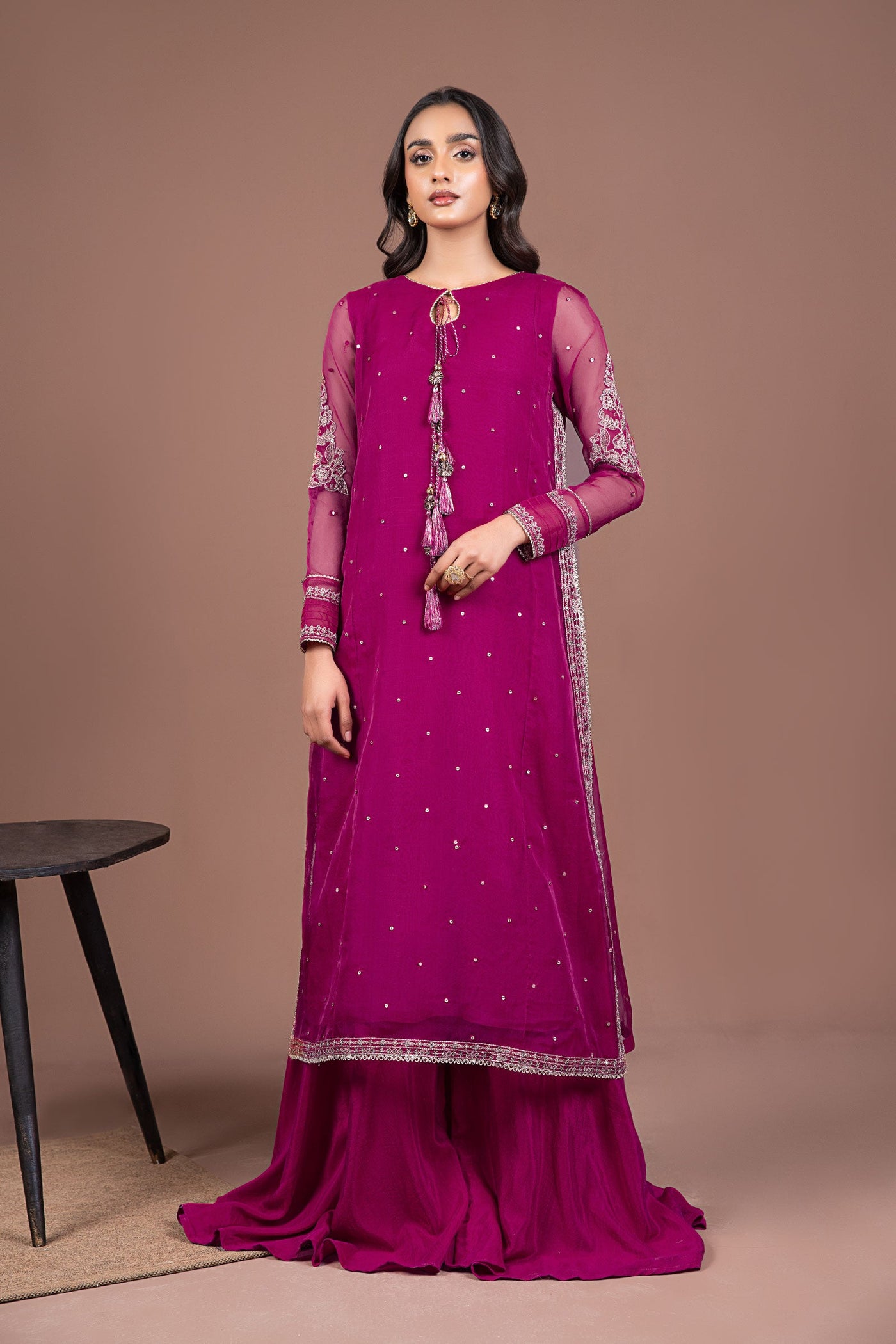 2 Pc Embroidered Organza Suit | MB-F24-517