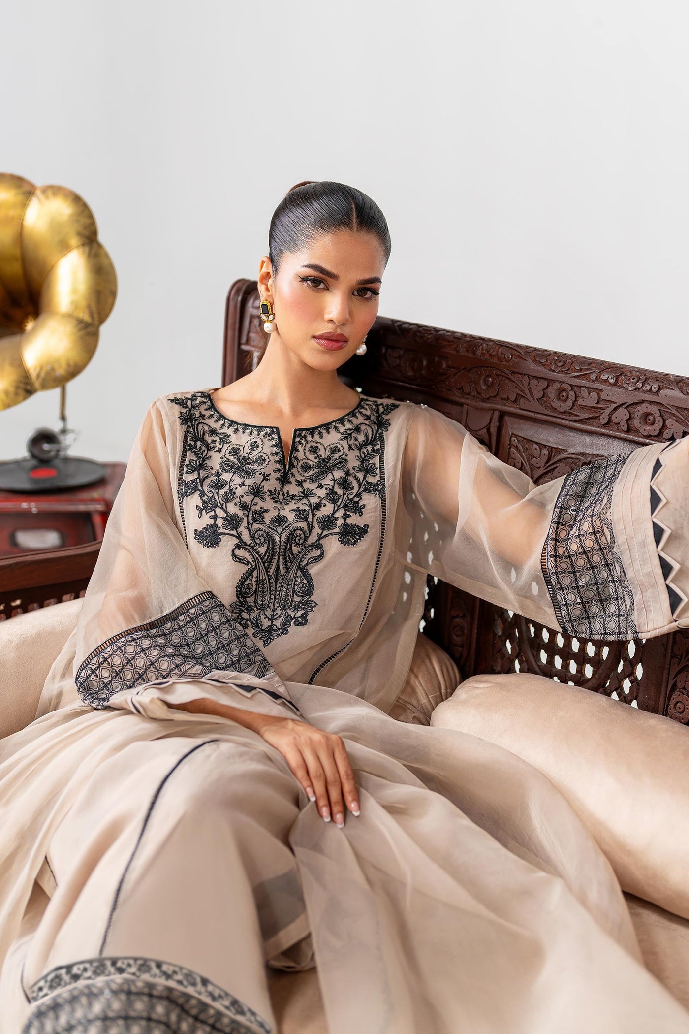 3 Piece Embroidered Organza Suit | MB-F24-604