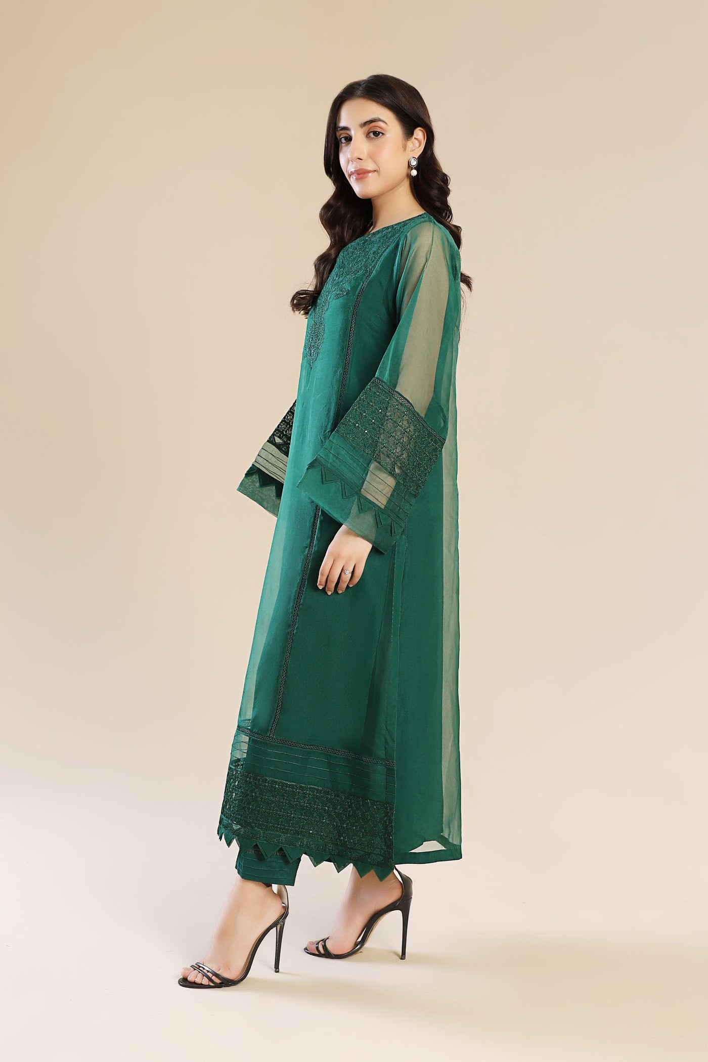 3 Piece Embroidered Organza Suit | MB-F24-604