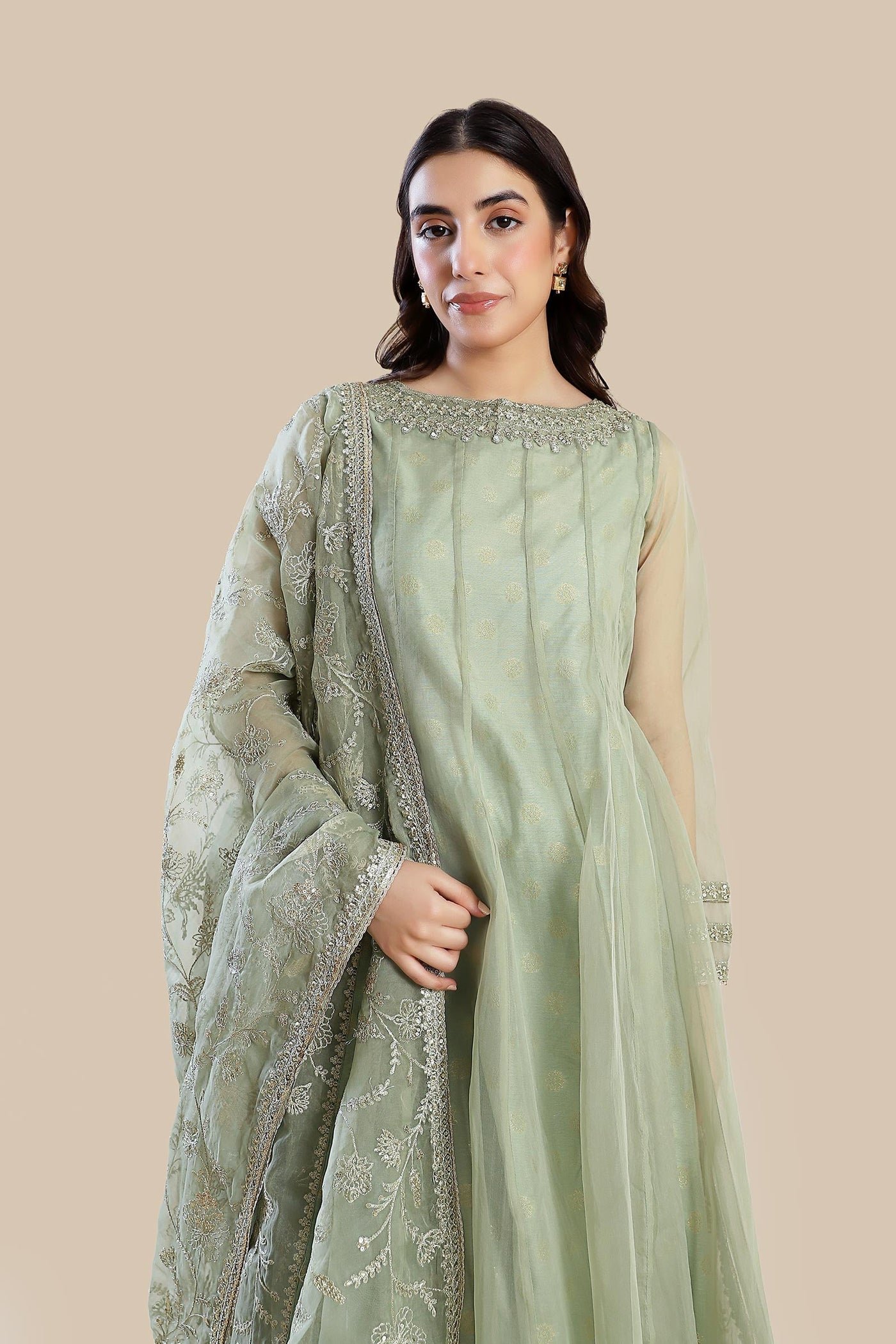 2 Pc Embroidered Organza Suit | MB-F24-606