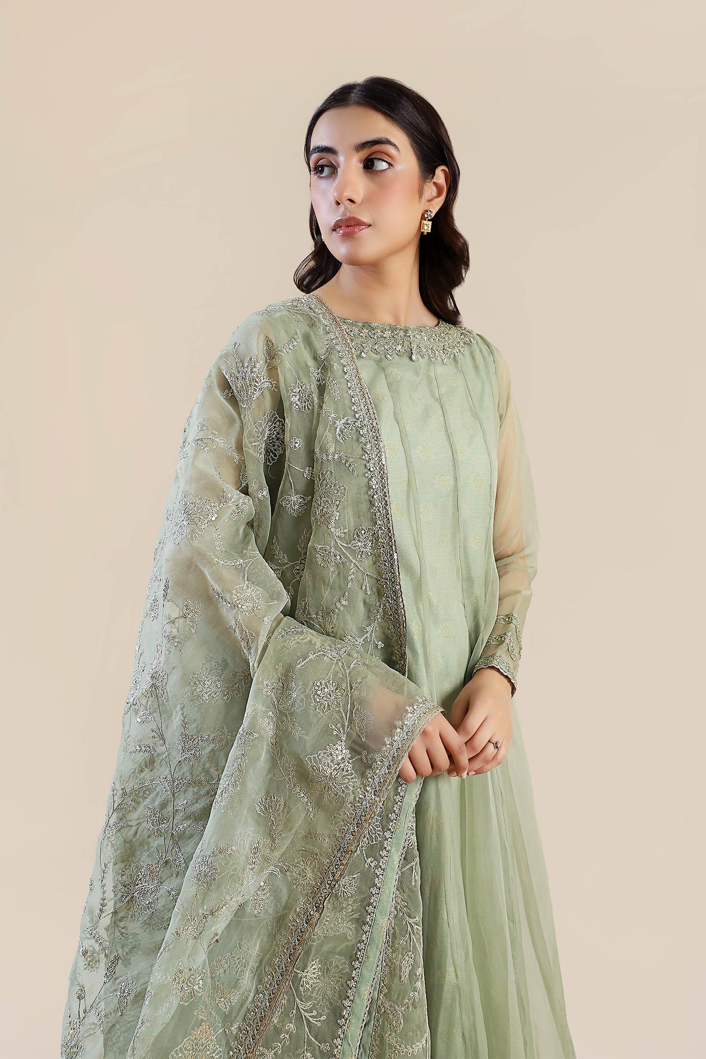 2 Pc Embroidered Organza Suit | MB-F24-606