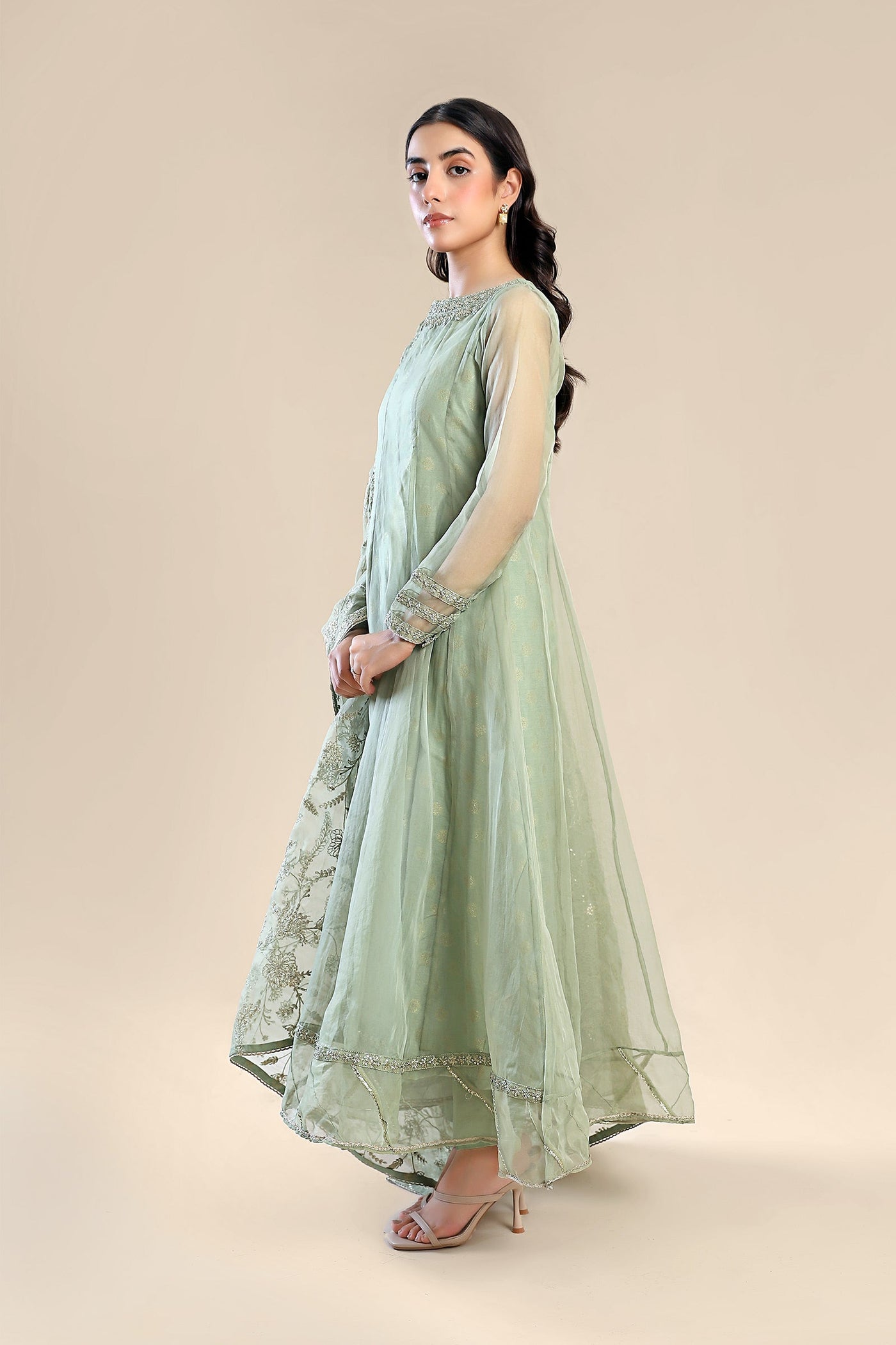 2 Pc Embroidered Organza Suit | MB-F24-606