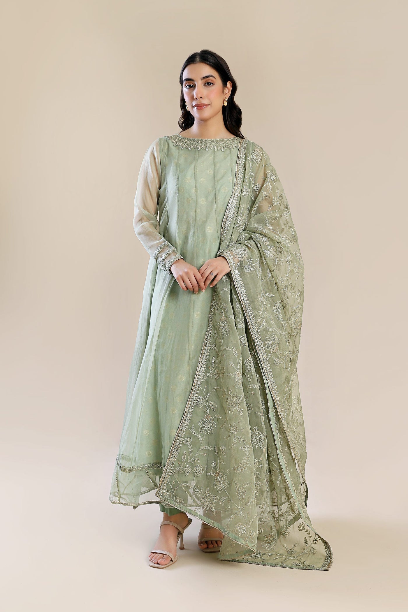 2 Pc Embroidered Organza Suit | MB-F24-606