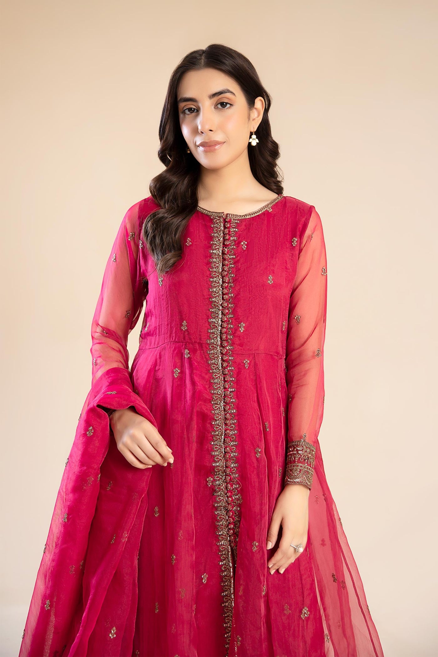 2 Piece Embroidered Poly Organza Suit | MB-F24-615