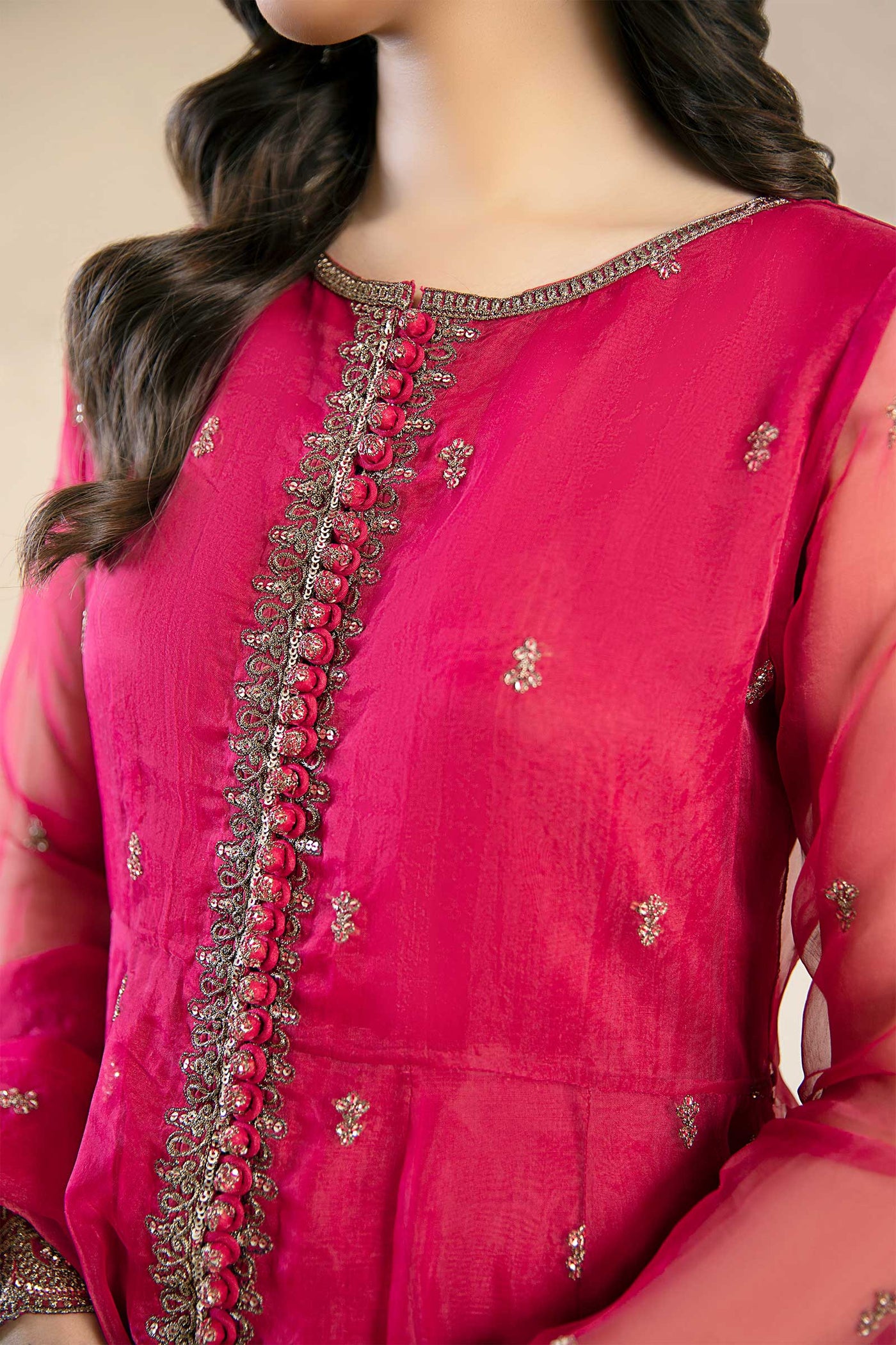 2 Piece Embroidered Poly Organza Suit | MB-F24-615