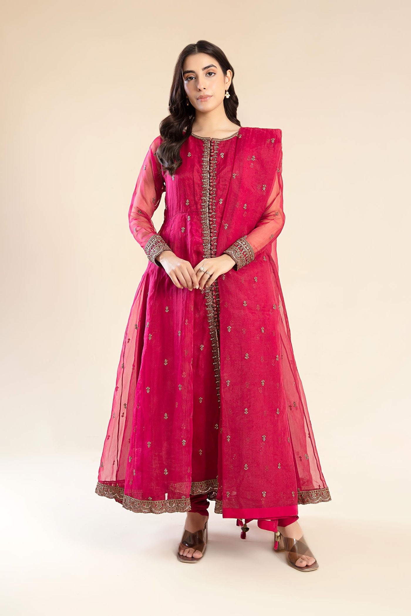 2 Piece Embroidered Poly Organza Suit | MB-F24-615