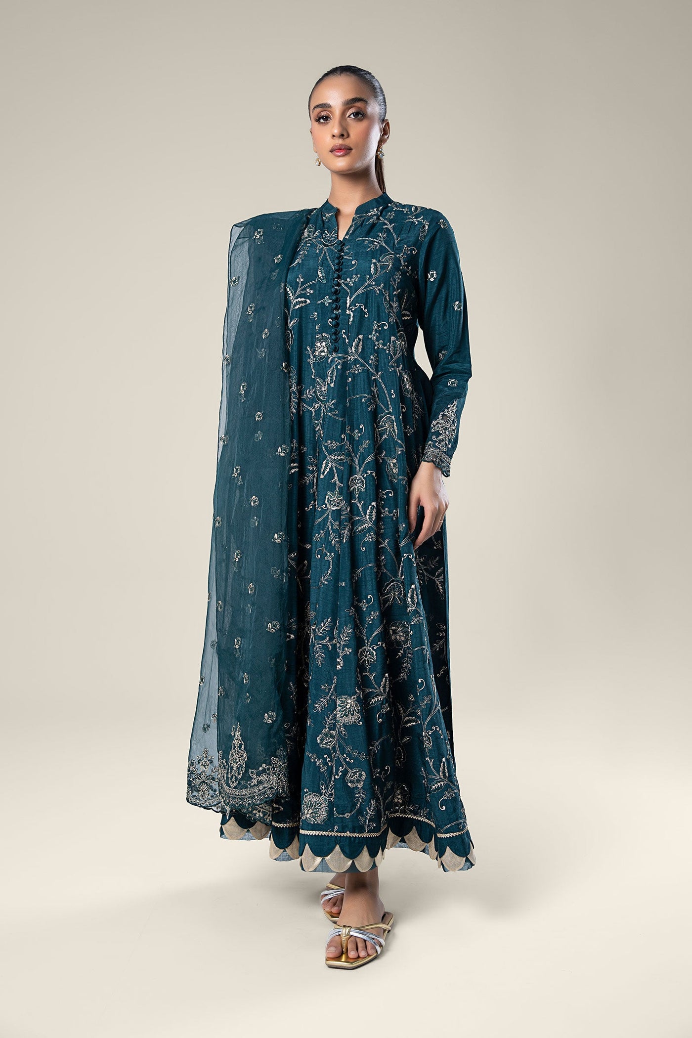 2 Pc Embroidered Raw Silk Suit | MB-WF24-26