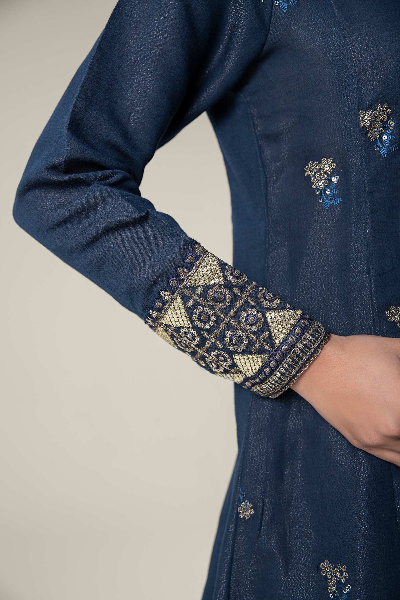 Embroidered Raw Silk Pishwas | MB-WF24-14