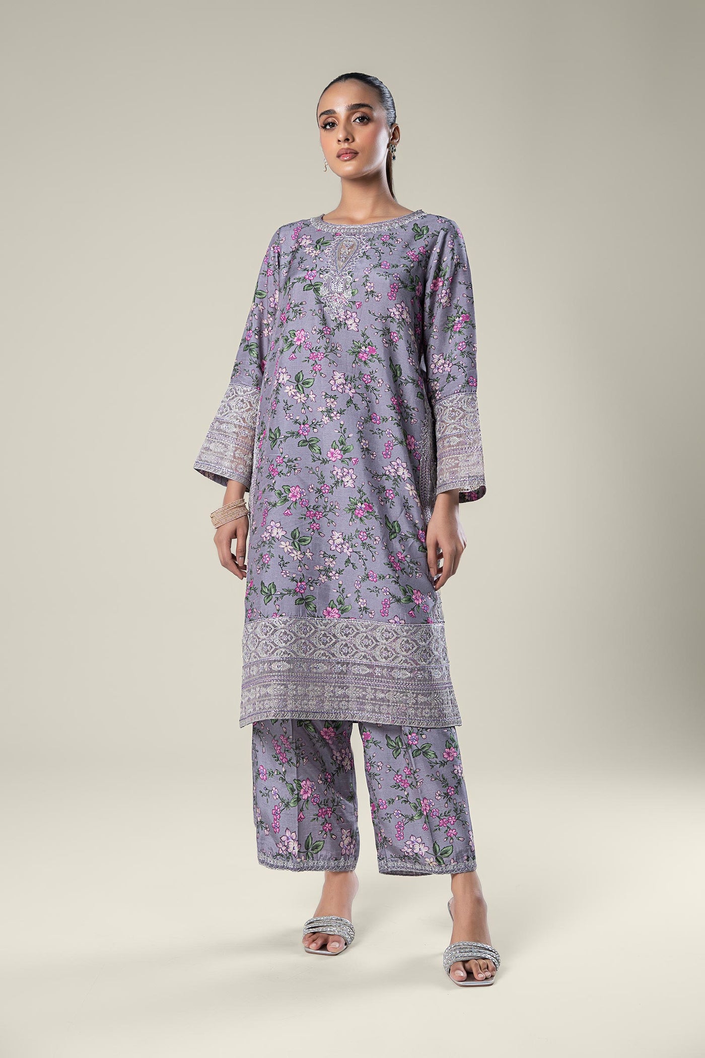 2 Pc Embroidered Raw Silk Suit | MB-WF24-16