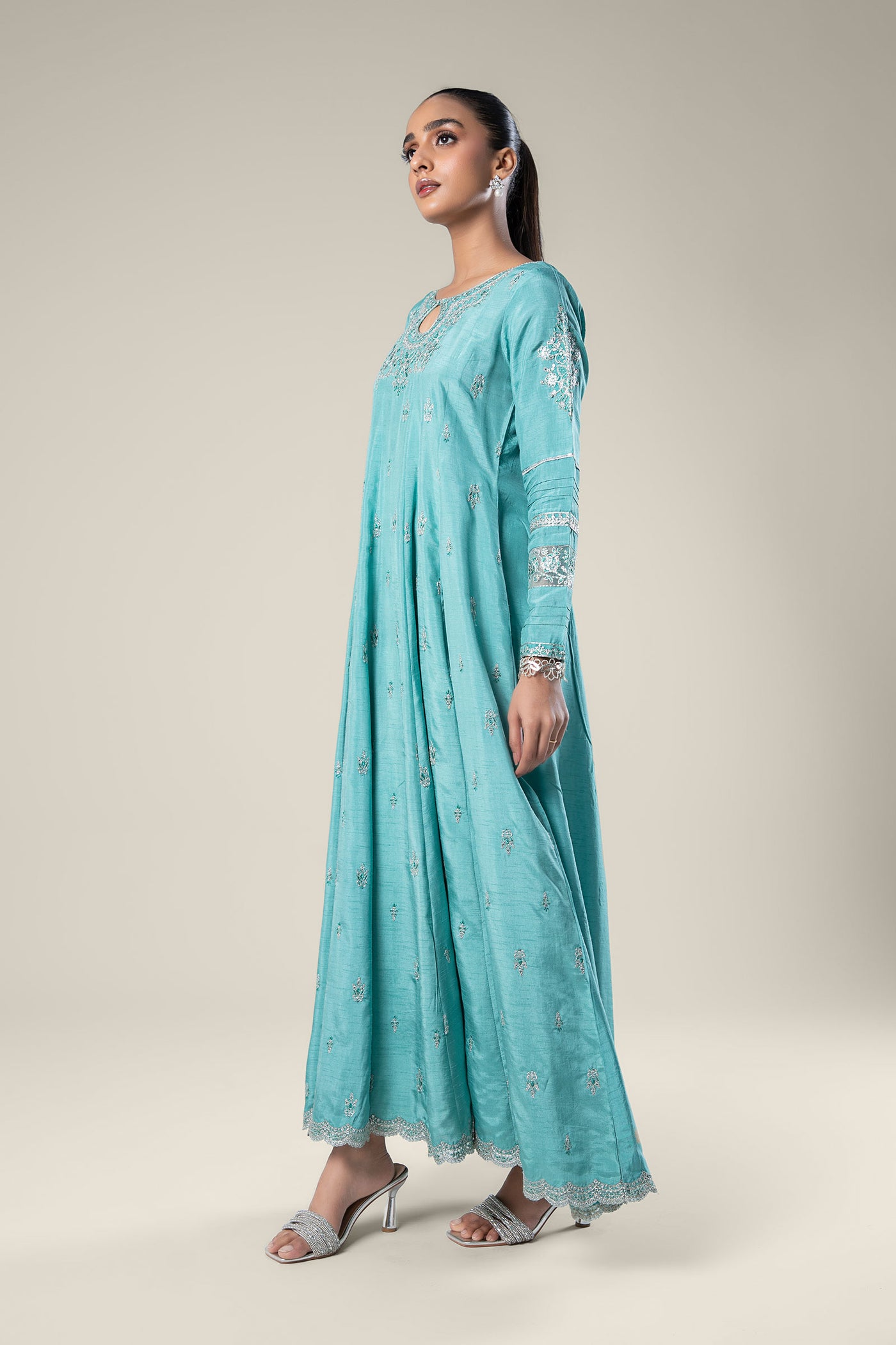 Embroidered Raw Silk Pishwas | MB-WF24-17