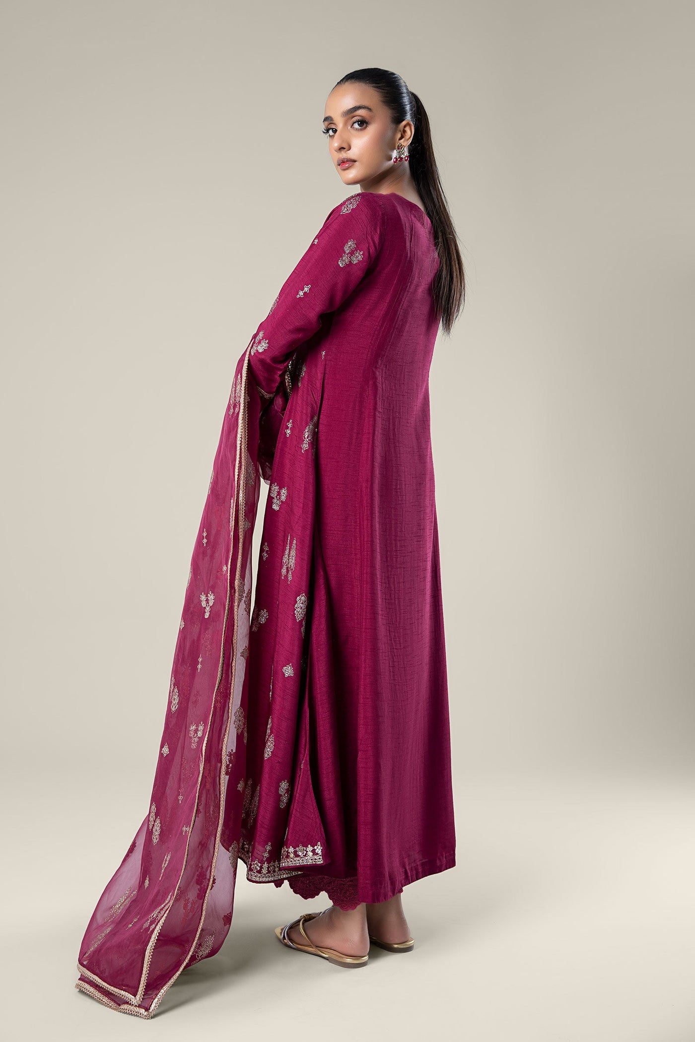 2 Pc Embroidered Raw Silk Suit | MB-WF24-19