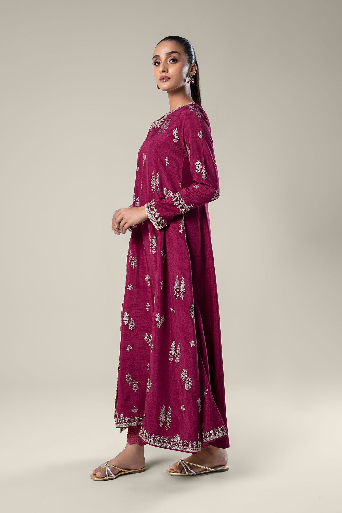 2 Pc Embroidered Raw Silk Suit | MB-WF24-19