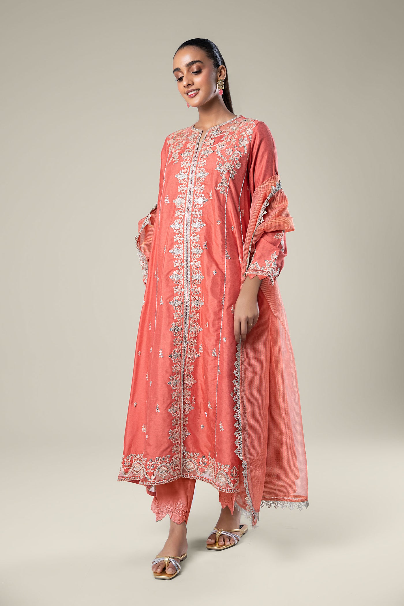 2 Pc Embroidered Khaddi Silk Suit | MB-WF24-24