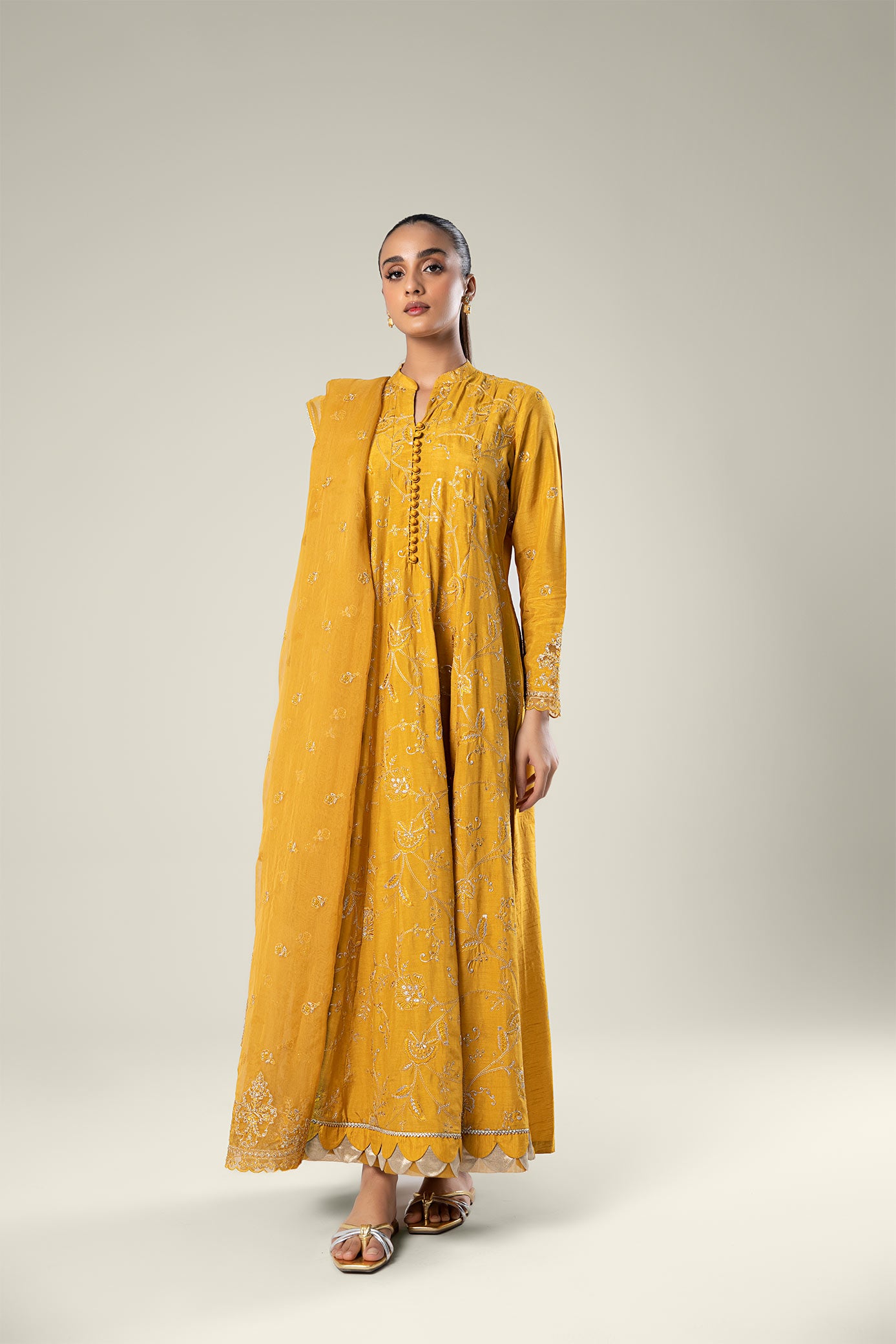 2 Pc Embroidered Raw Silk Suit | MB-WF24-35