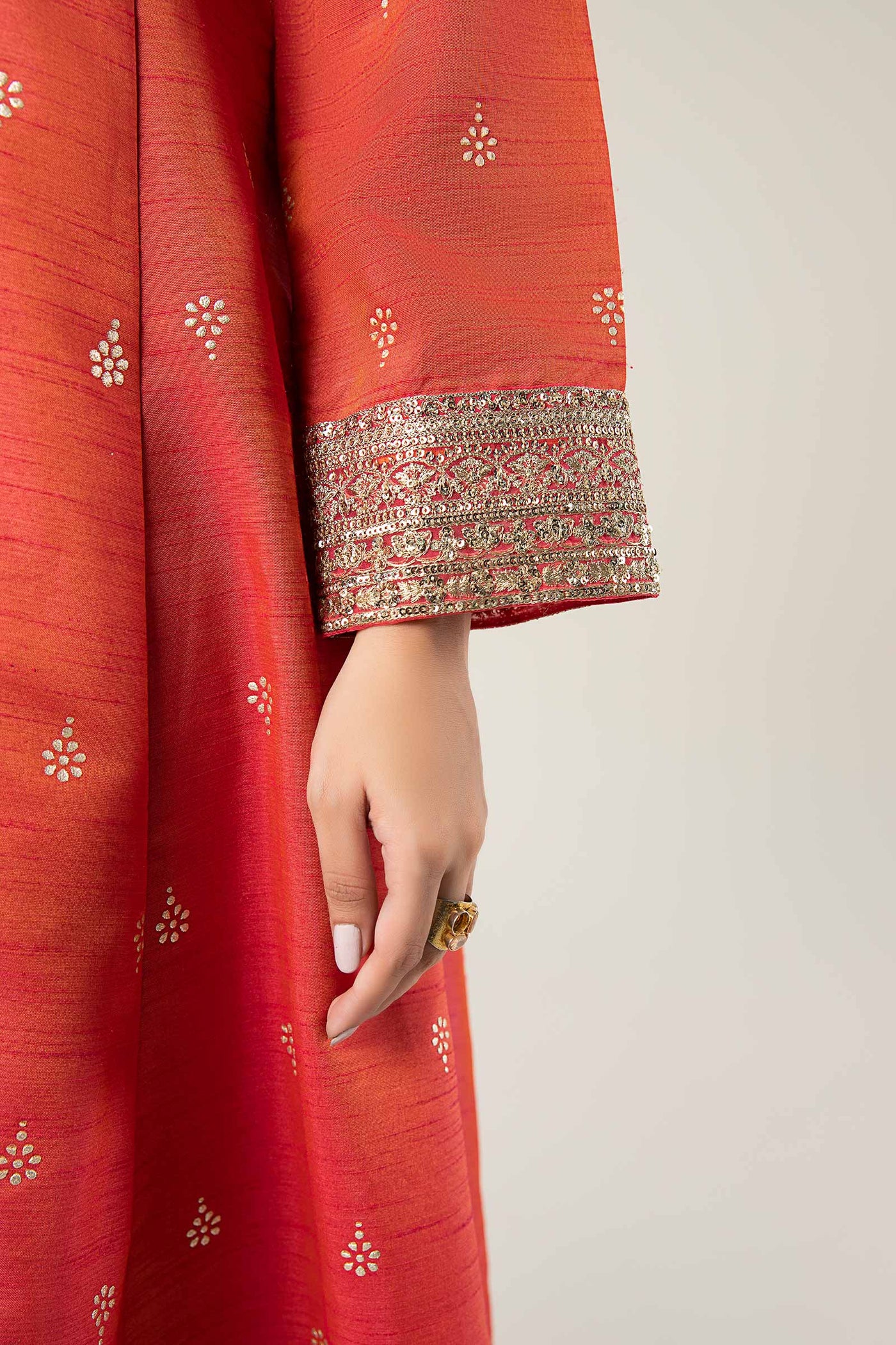 2 Pc Embroidered Tonal Silk Suit | MB-WF24-15